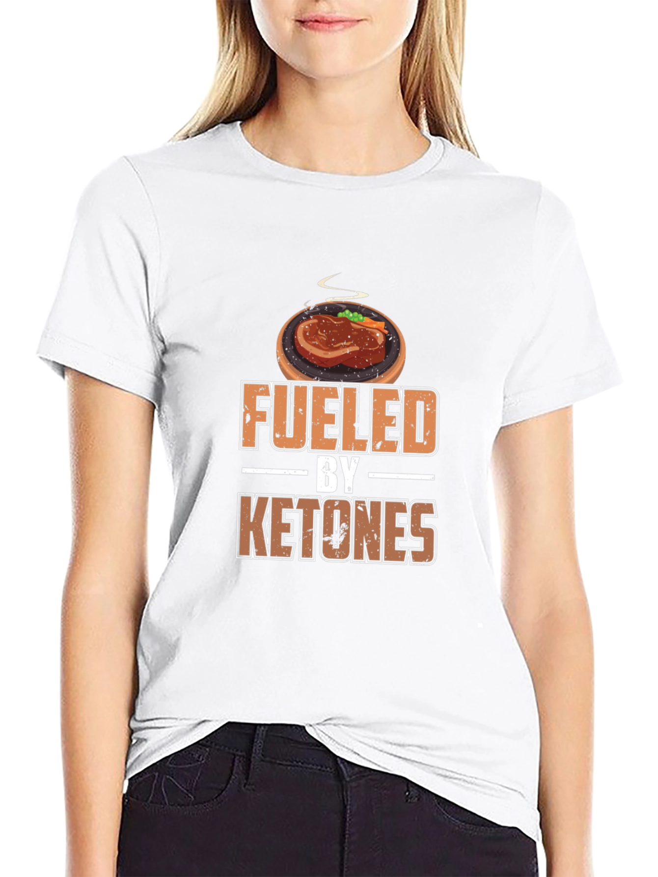 Black Fueled By Ketones Graphic Tee - Keto Diet T-Shirt view 9