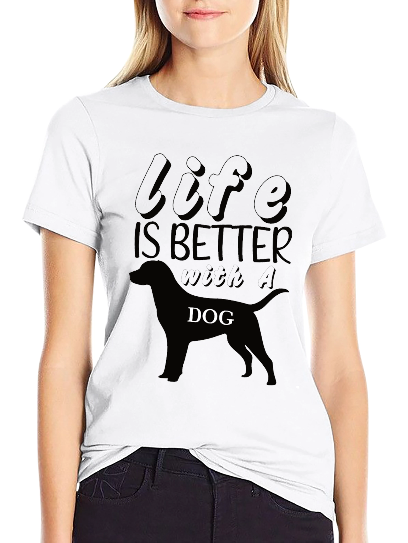 Black Life is Better With A Dog Black T-Shirt view 9