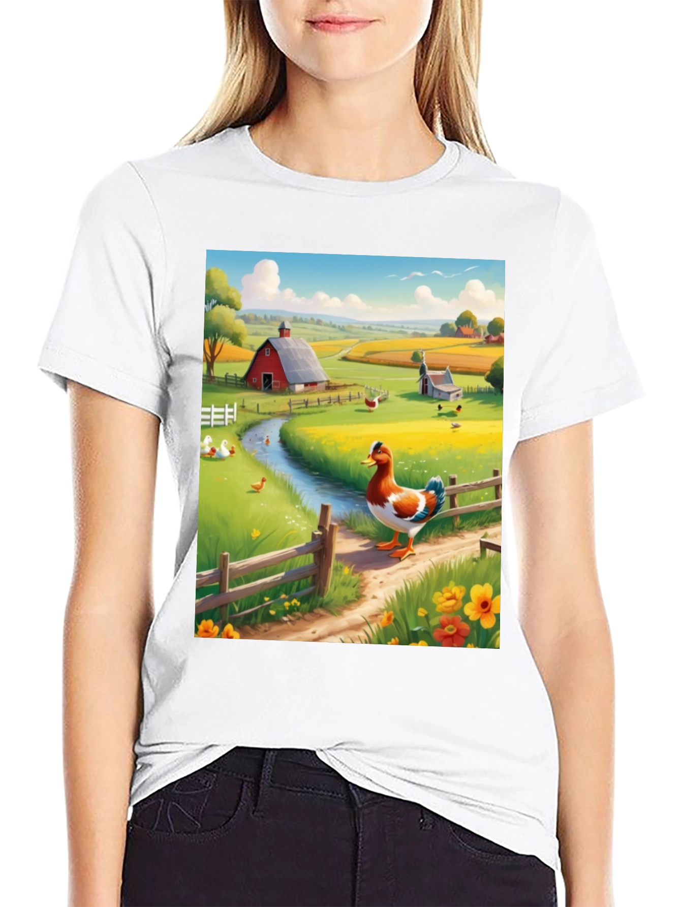 Black Farm Duck Graphic Tee - Countryside Charm view 9