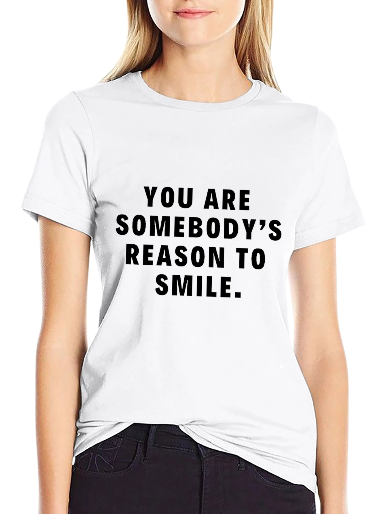 Black Inspirational T-Shirt - You Are Somebody's Reason to Smile view 9