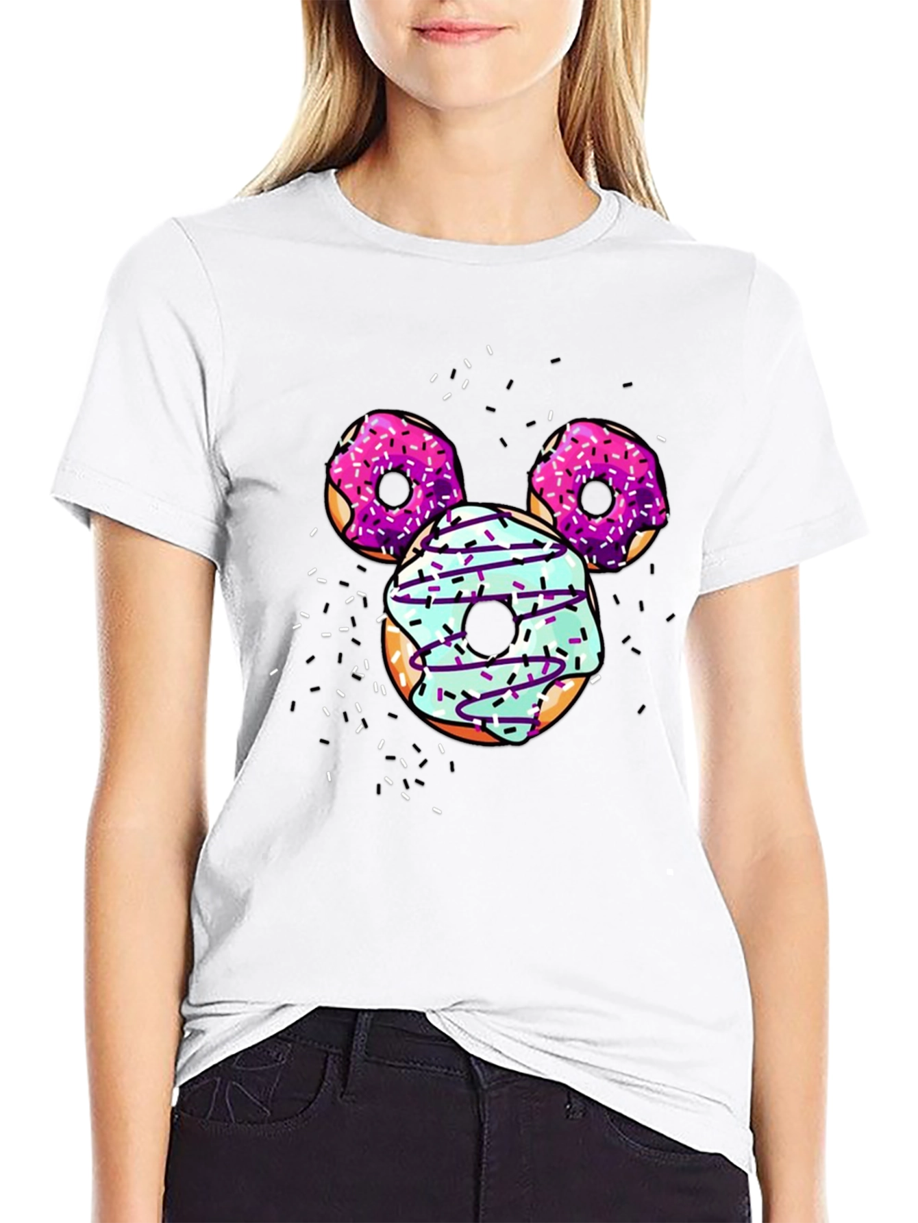Black Donut Mickey Mouse T-Shirt view 9