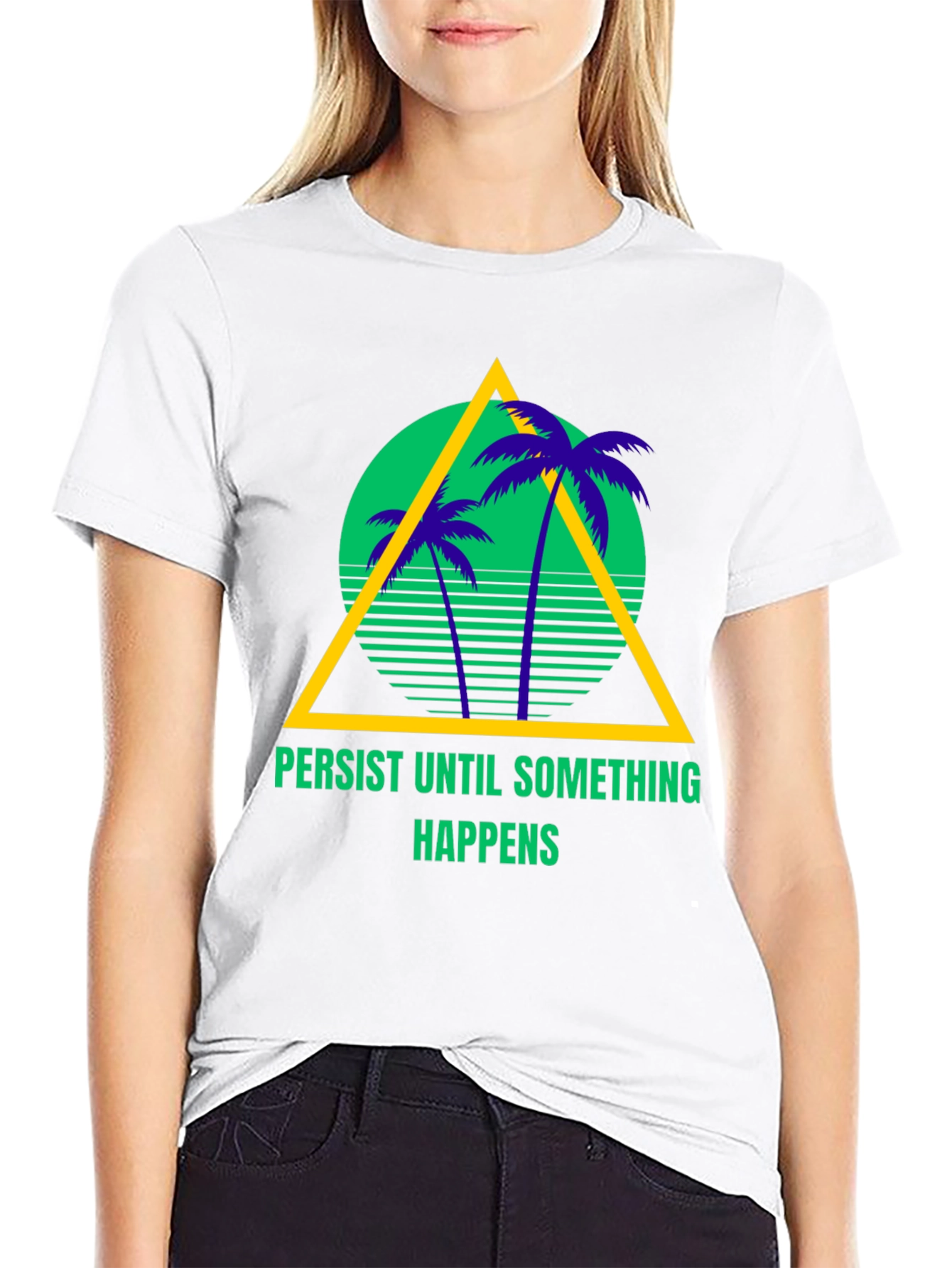 Black Persist Until Something Happens Graphic Tee view 9