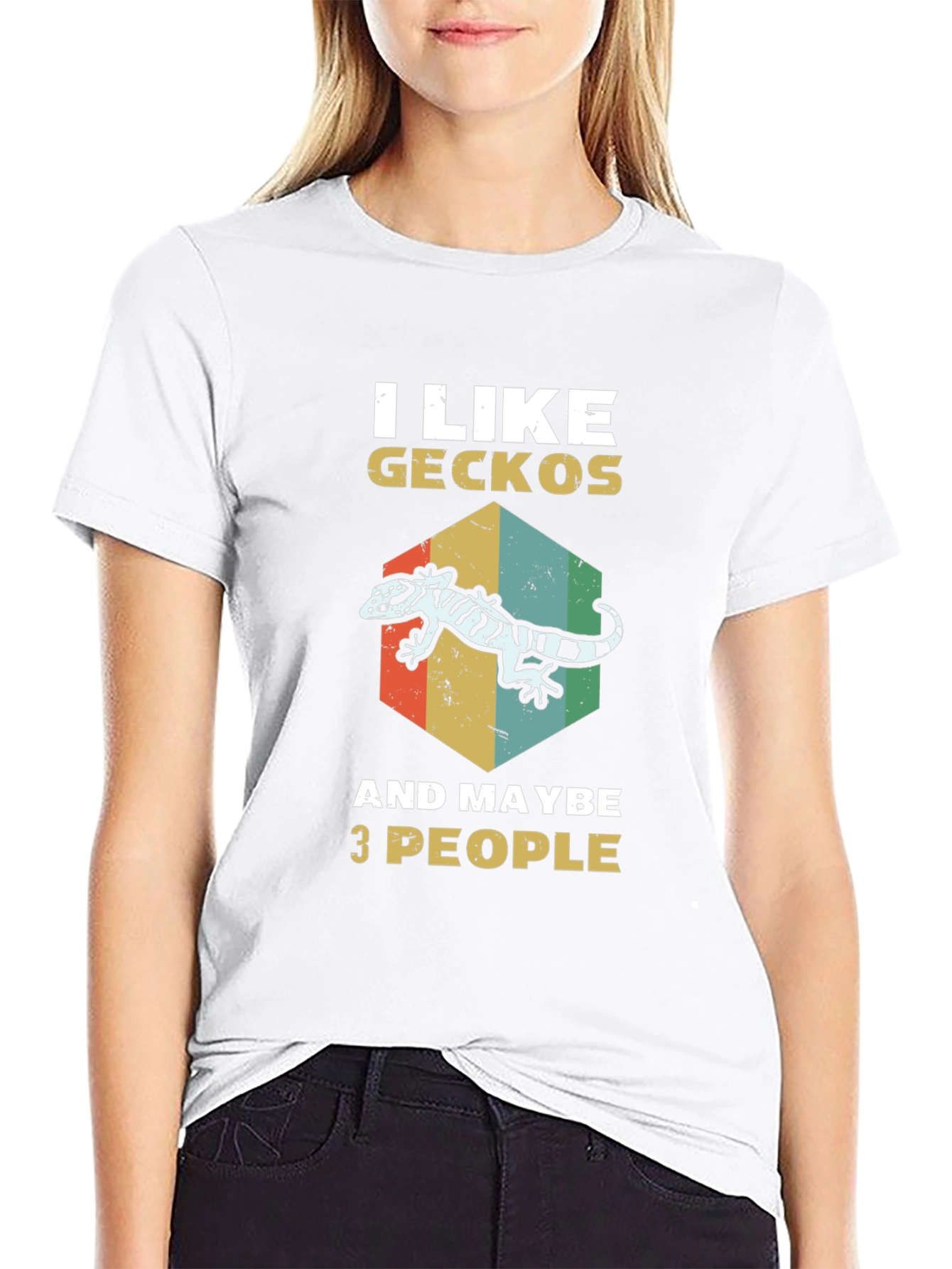 Black Gecko Lover T-Shirt - I Like Geckos and Maybe 3 People view 9