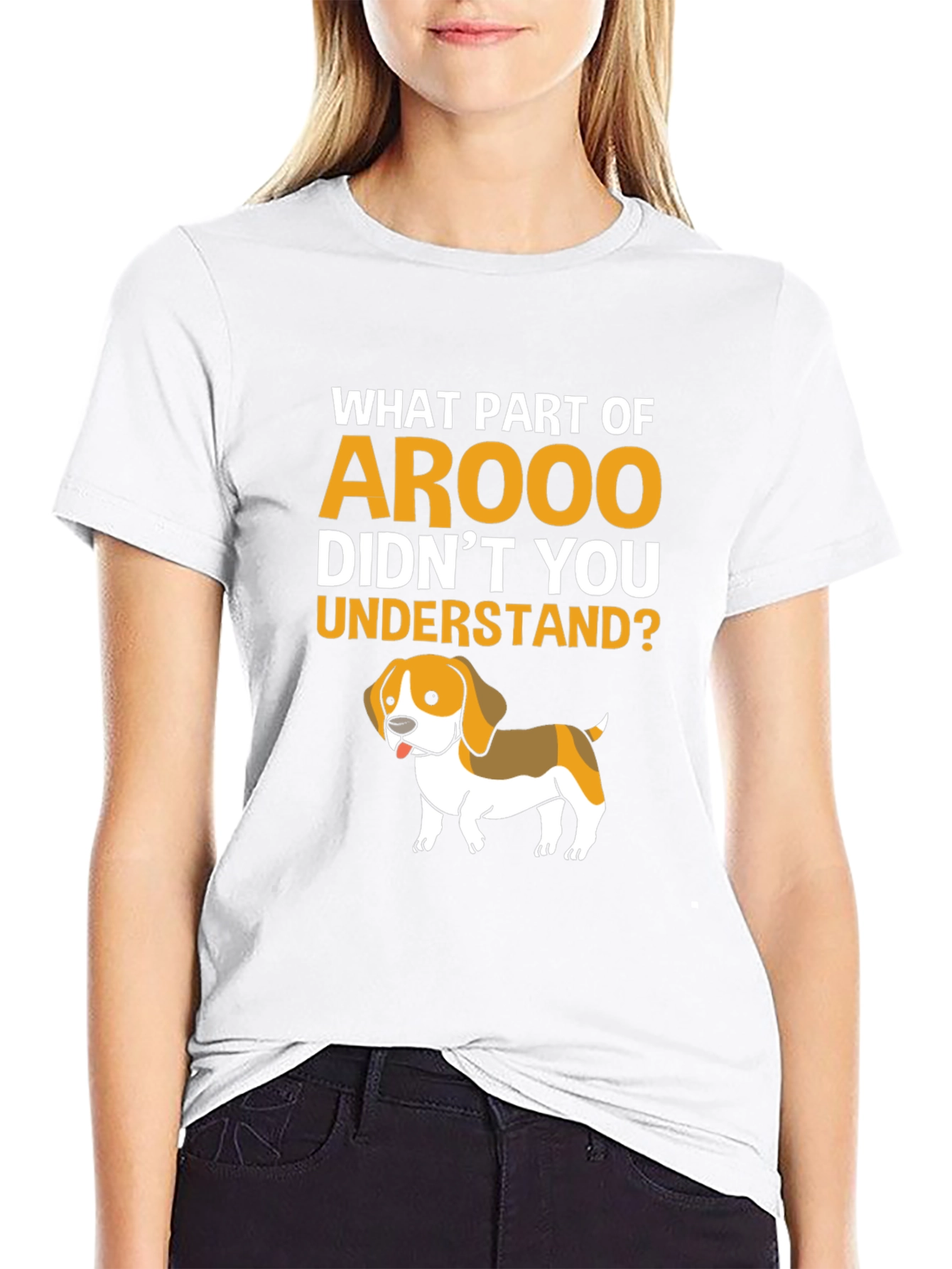 Arooo Dog Graphic T-Shirt - Humor Tee - 9