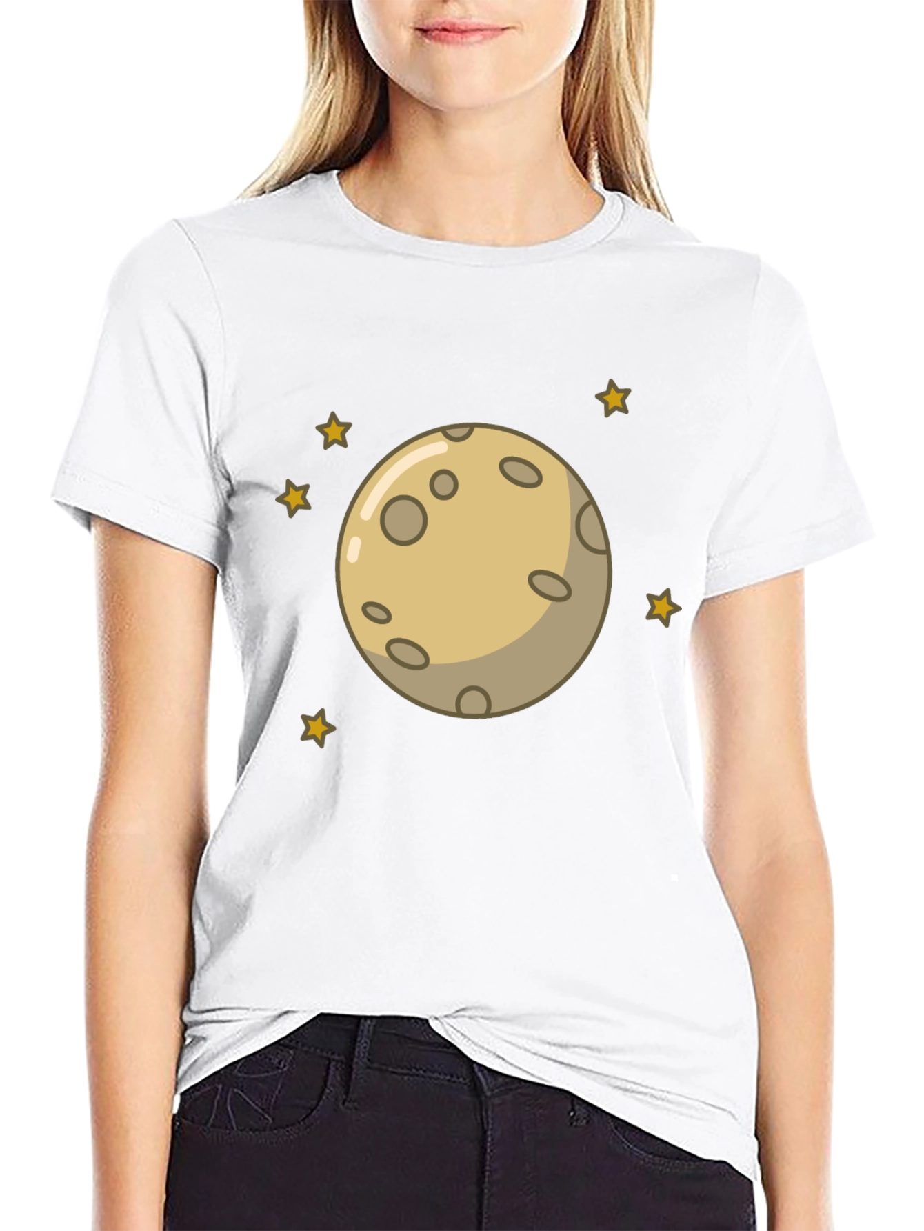 Black Moon and Stars Graphic Black T-Shirt view 9
