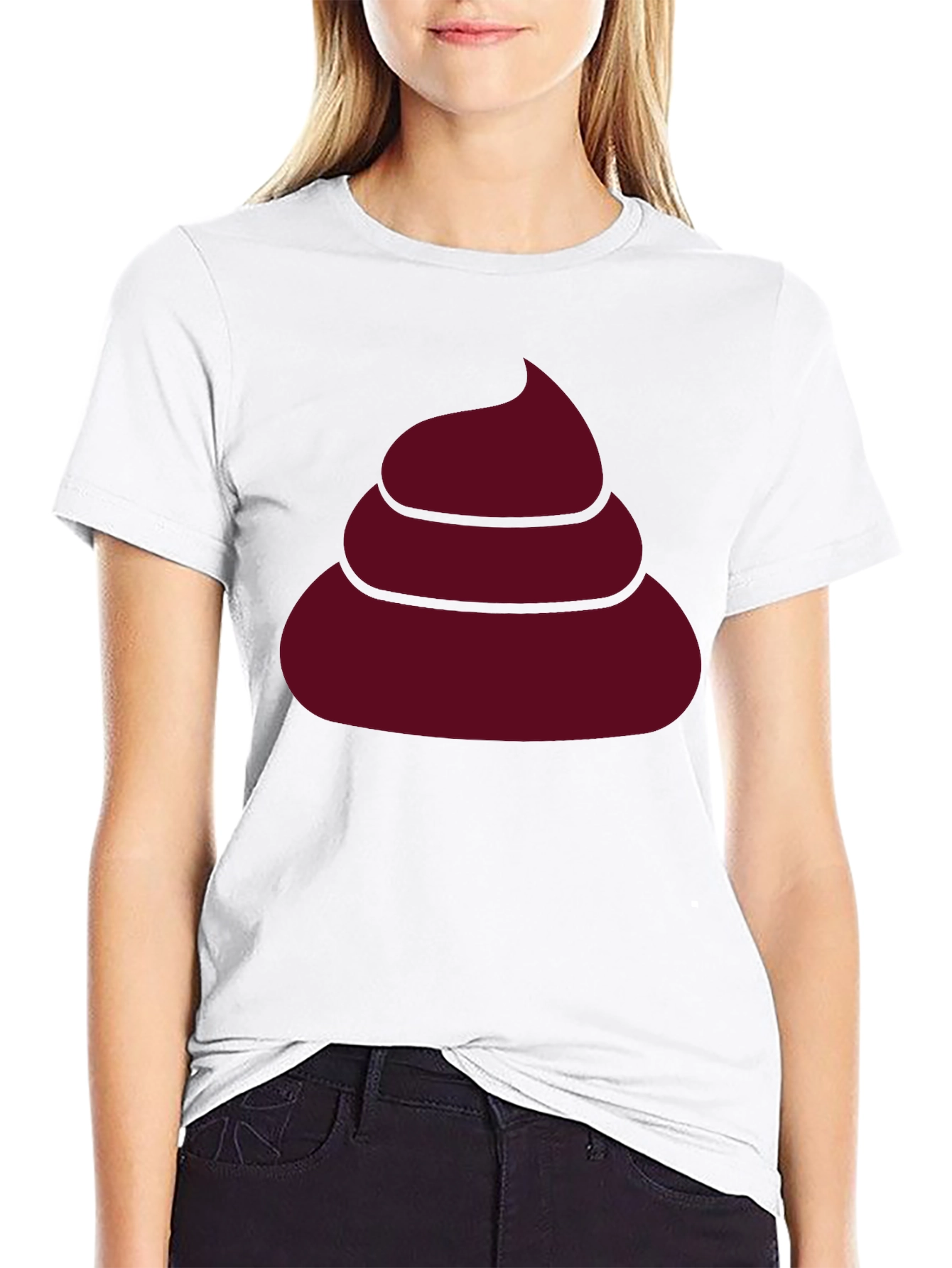 Black Novelty Poop Emoji Graphic Black T-Shirt view 9