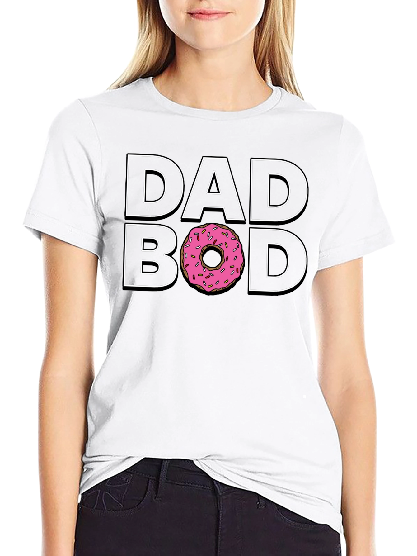 Black Dad Bod Donut T-Shirt - Funny Dad Shirt view 9