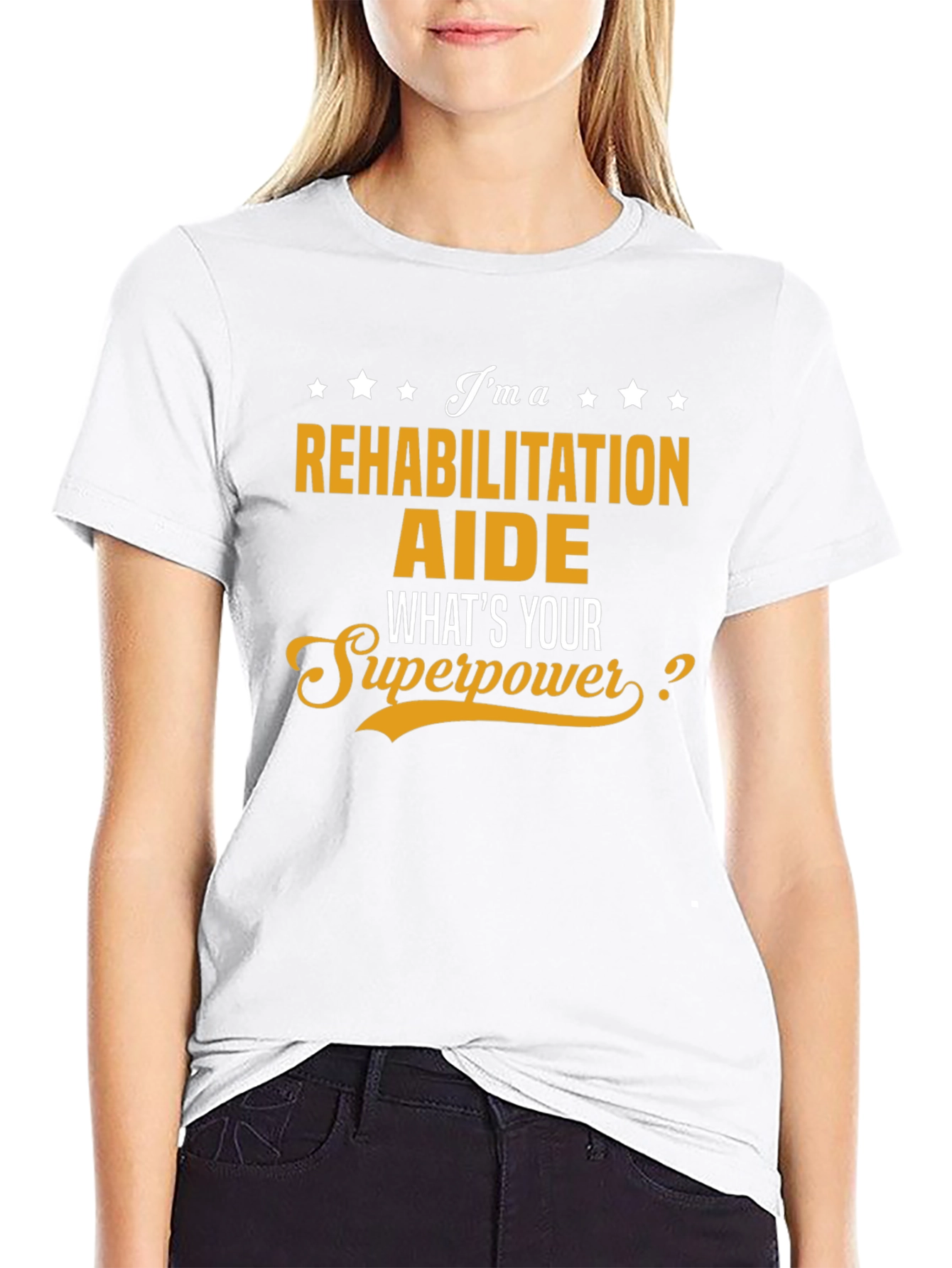 Black Rehabilitation Aide Superpower Black T-Shirt view 9