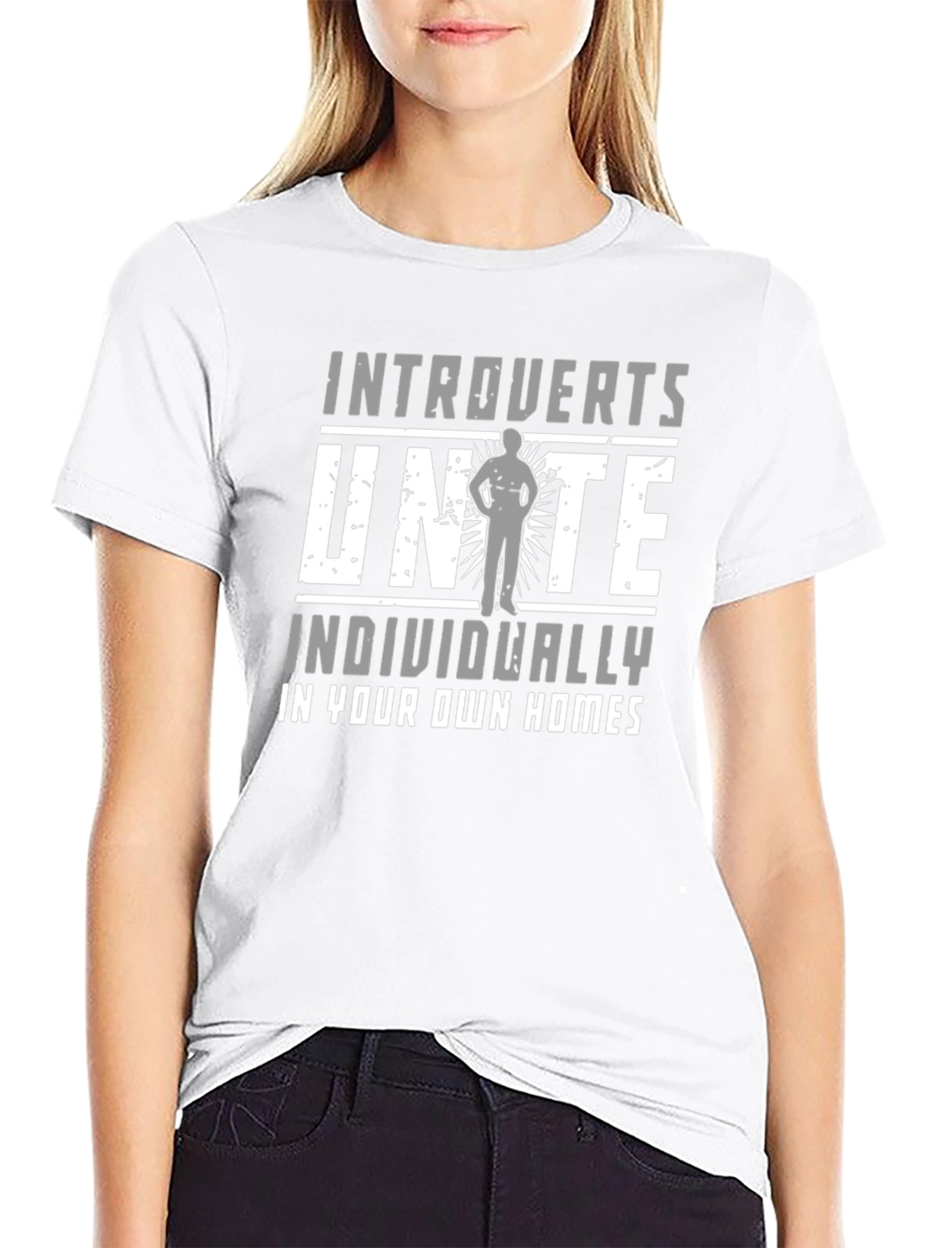 Black Introverts Unite T-Shirt - Individually view 9