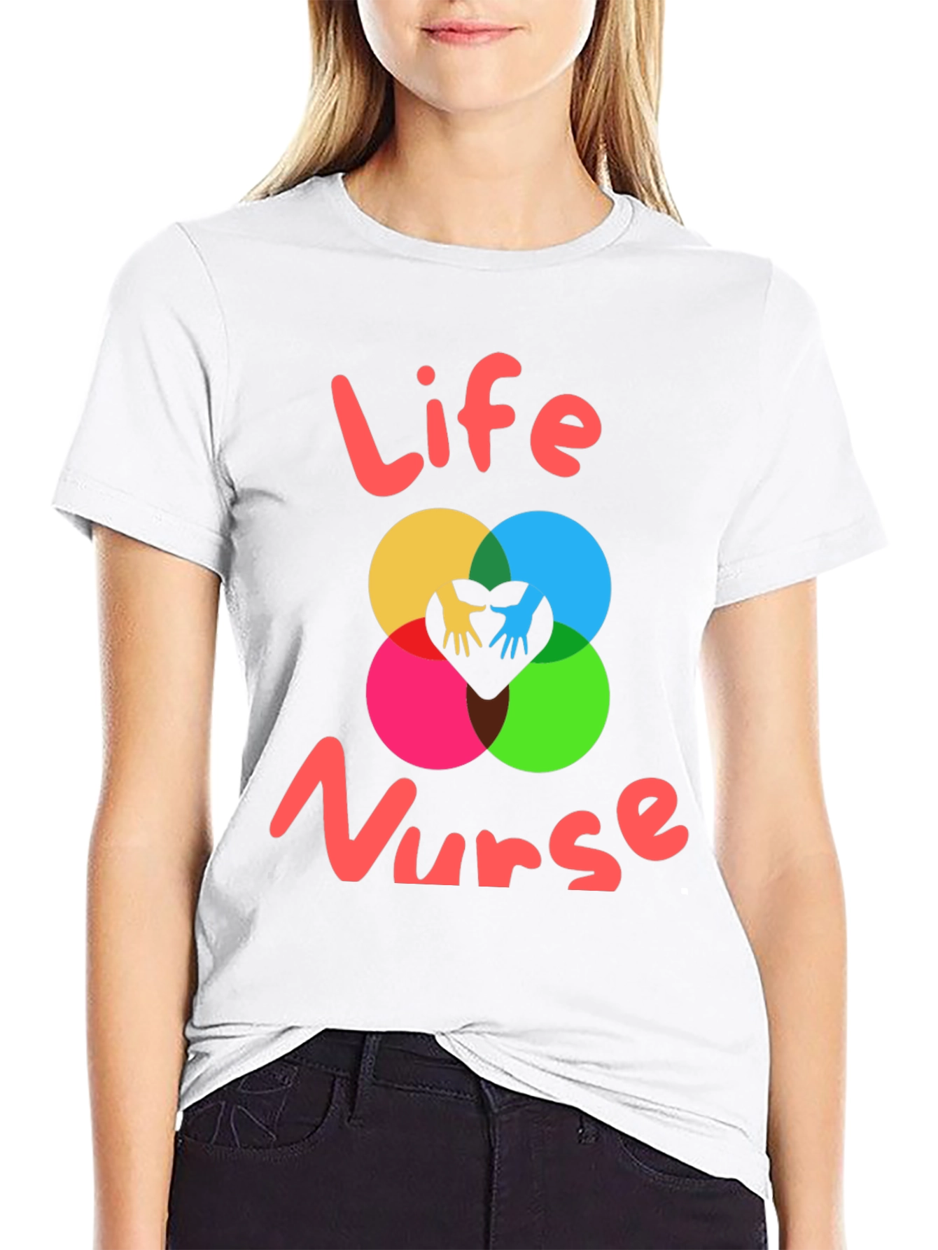 Black Life Nurse Graphic Tee - Black Cotton T-Shirt view 9