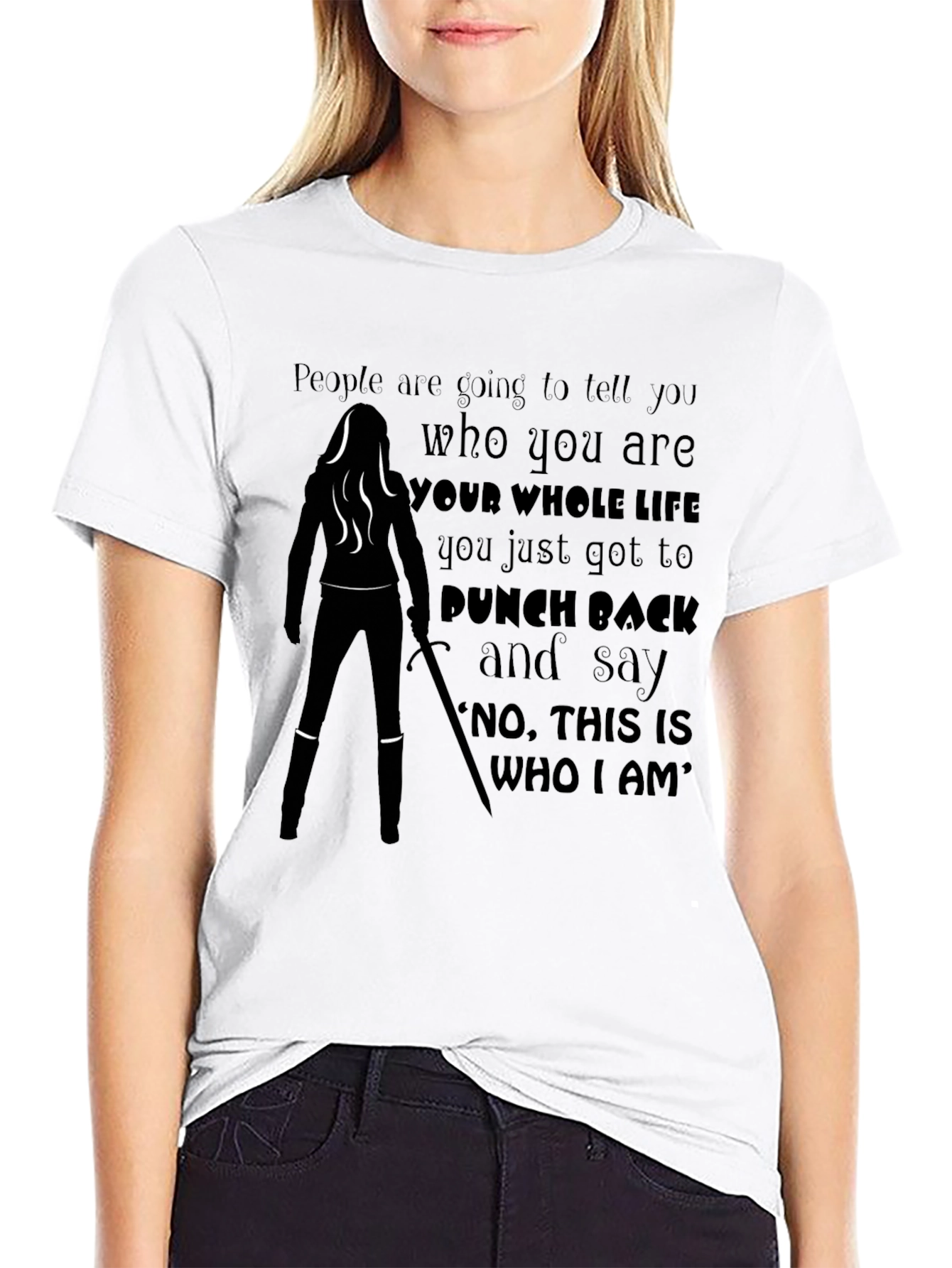 Black Empowering Warrior T-Shirt - Punch Back & Say Who I Am! view 9