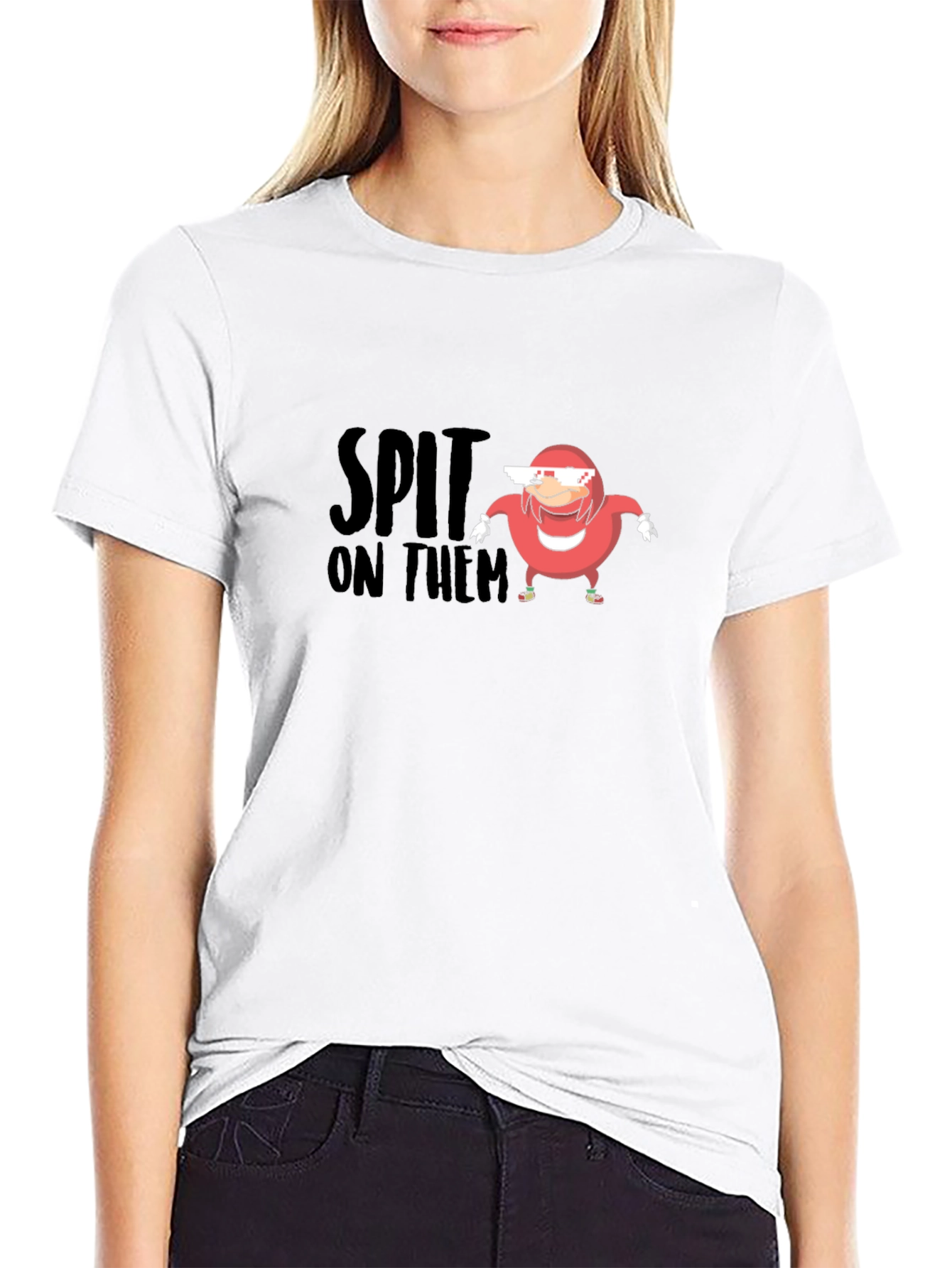 Black Spit On Them Ugandan Knuckles Meme T-Shirt view 9