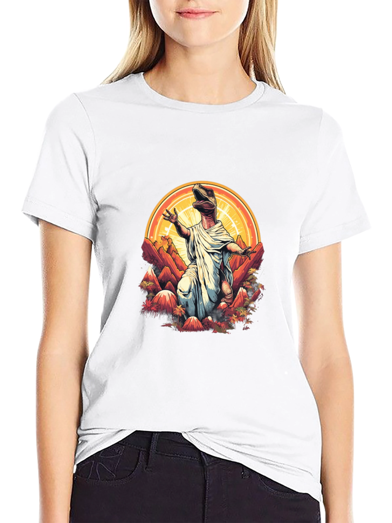 Black Dino-Jesus Graphic Tee view 9