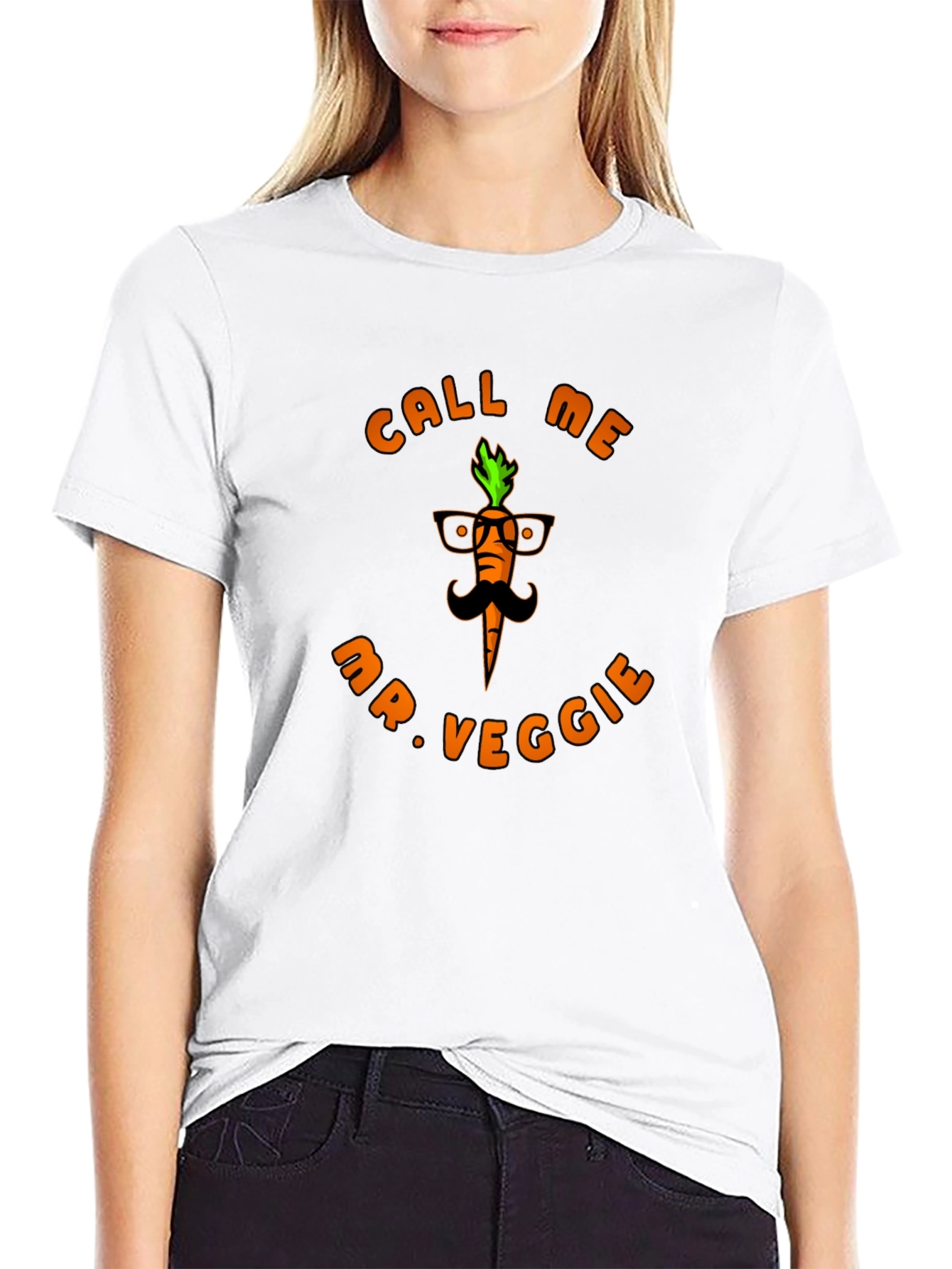 Black Call Me Mr. Veggie Black T-Shirt view 9