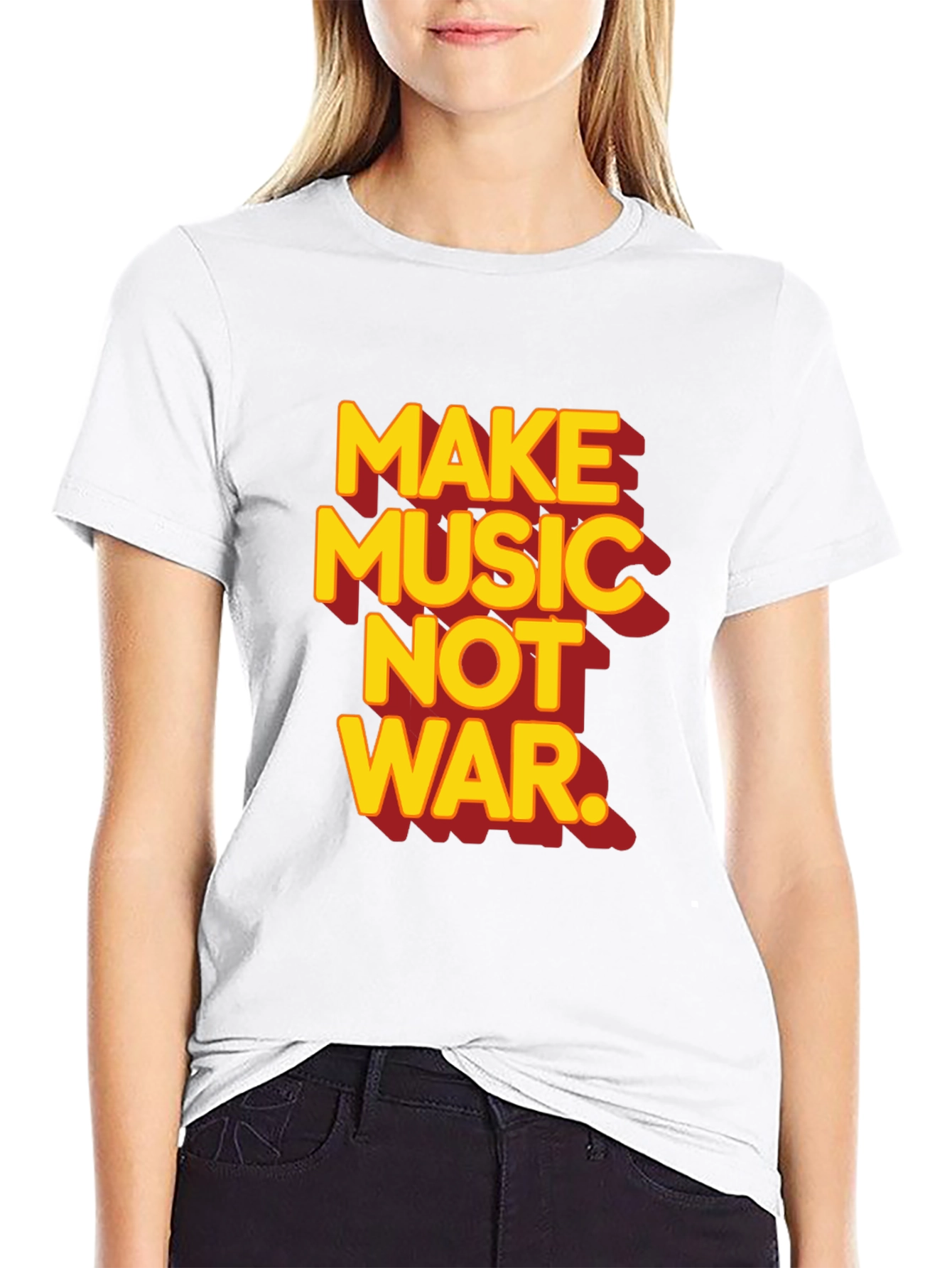 Black Make Music Not War Graphic T-Shirt view 9