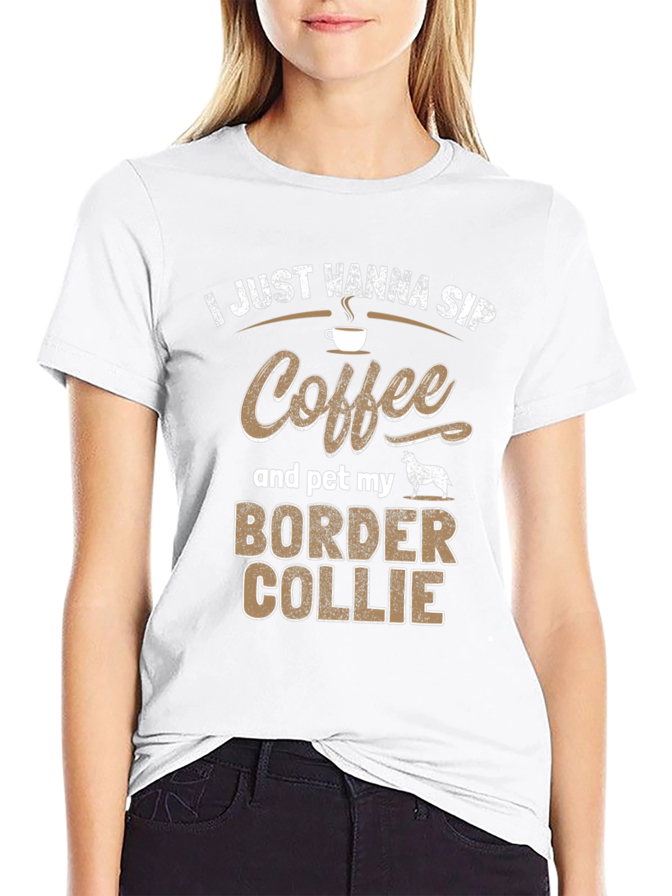 Black Coffee and Border Collie T-Shirt view 9