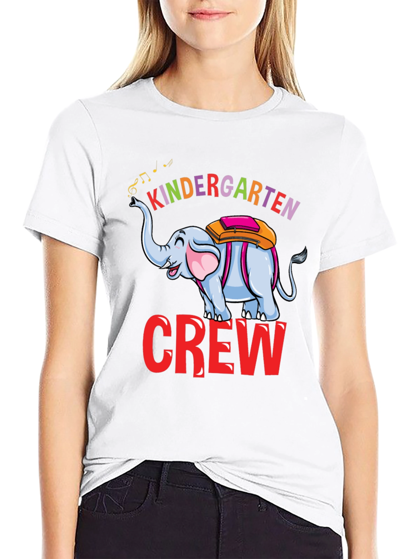 Black Kindergarten Crew Elephant T-Shirt view 9