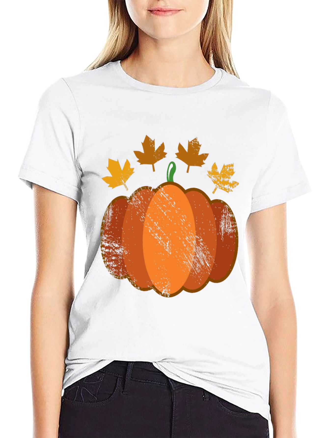 Black Fall Pumpkin T-Shirt - Autumn Harvest Apparel view 9