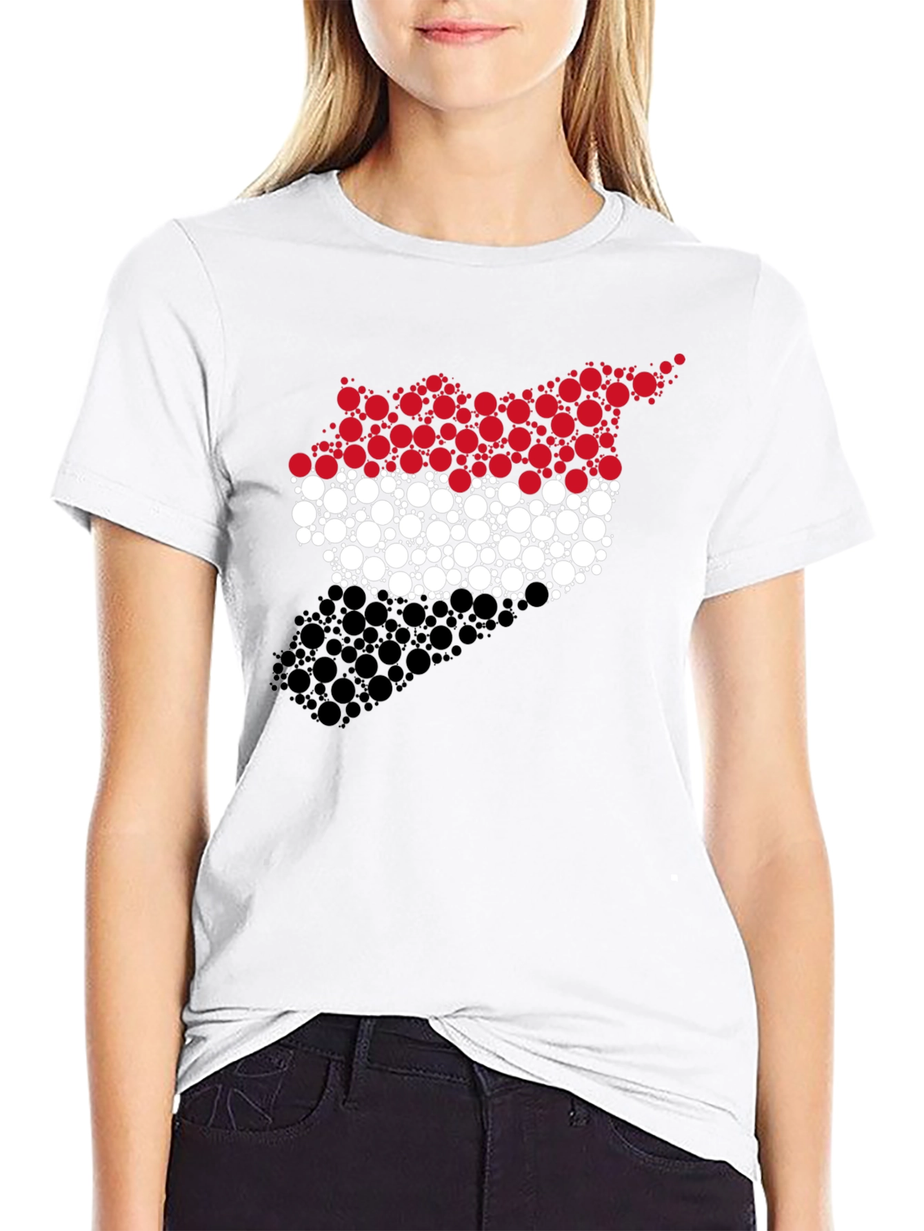 Syria Flag Circle Pattern Graphic Tee - 9