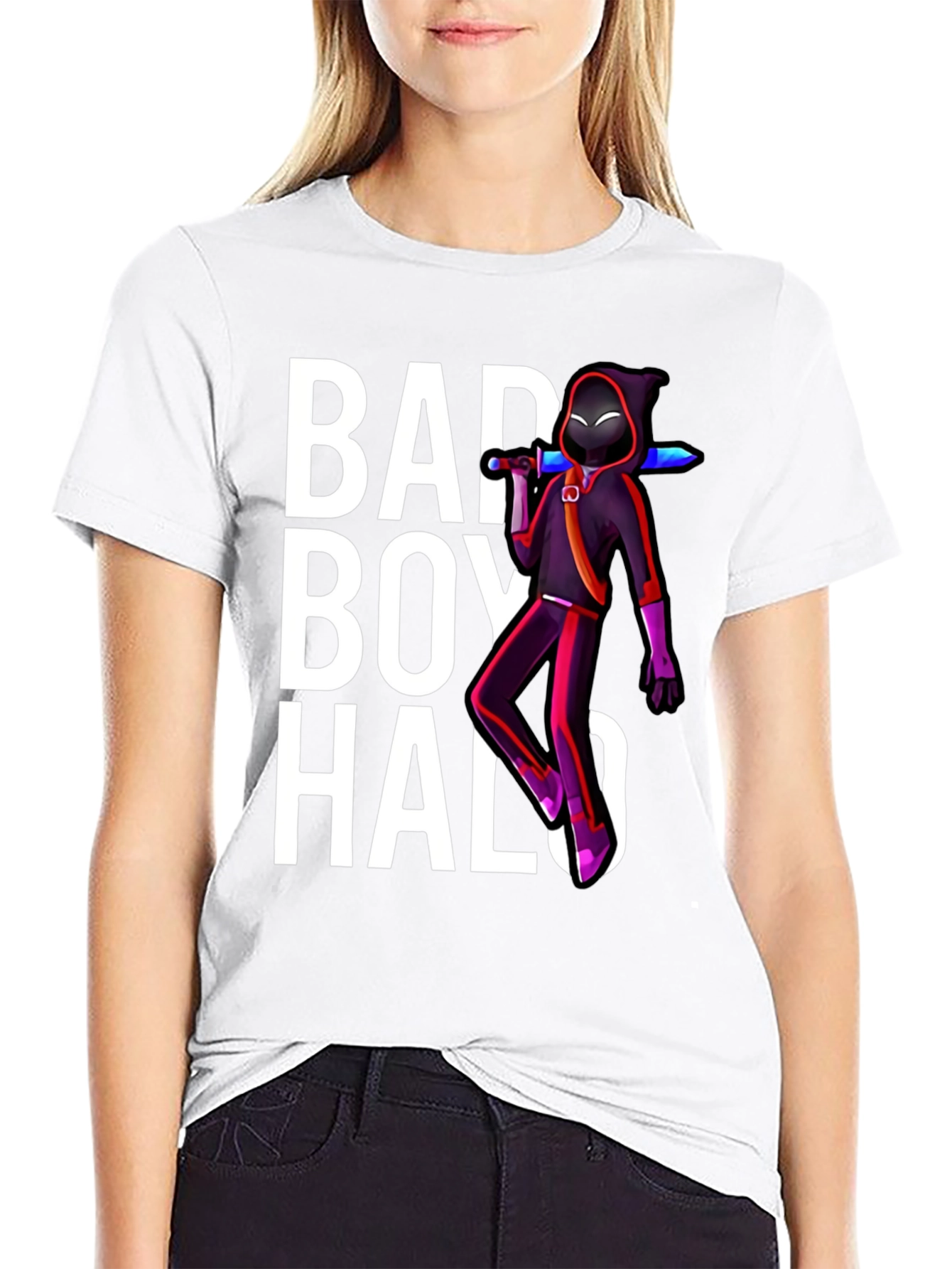 Black BadBoyHalo Graphic T-Shirt - Black Crew Neck view 9