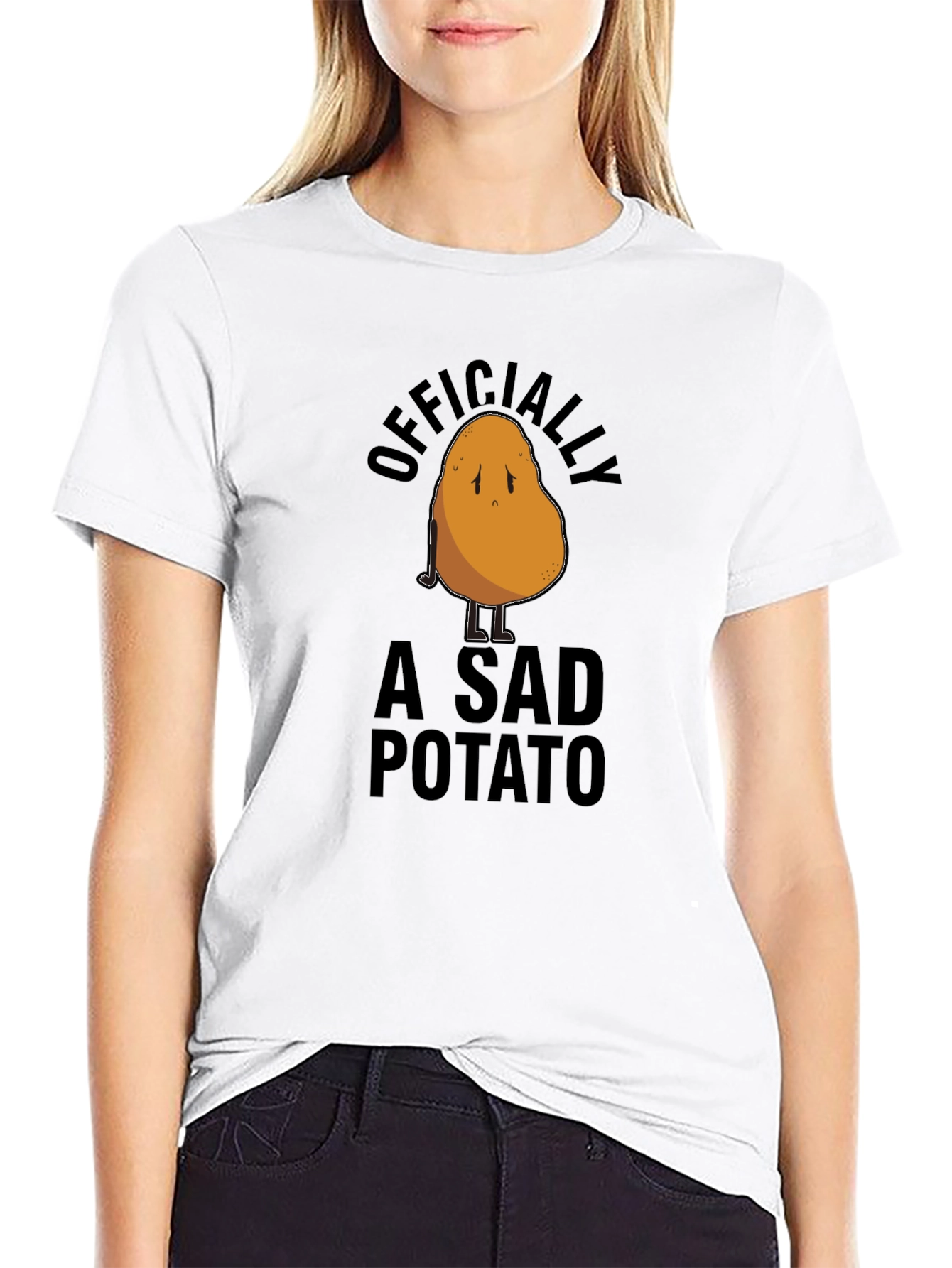 Black Officially A Sad Potato T-Shirt view 9