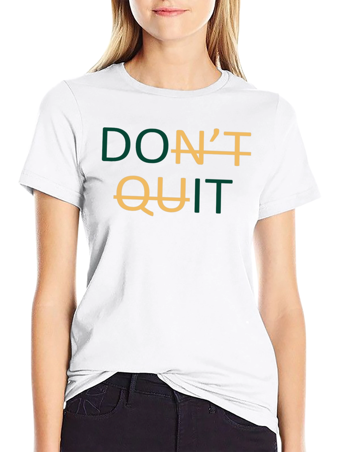 Black Inspirational Don't Quit Graphic T-Shirt view 9