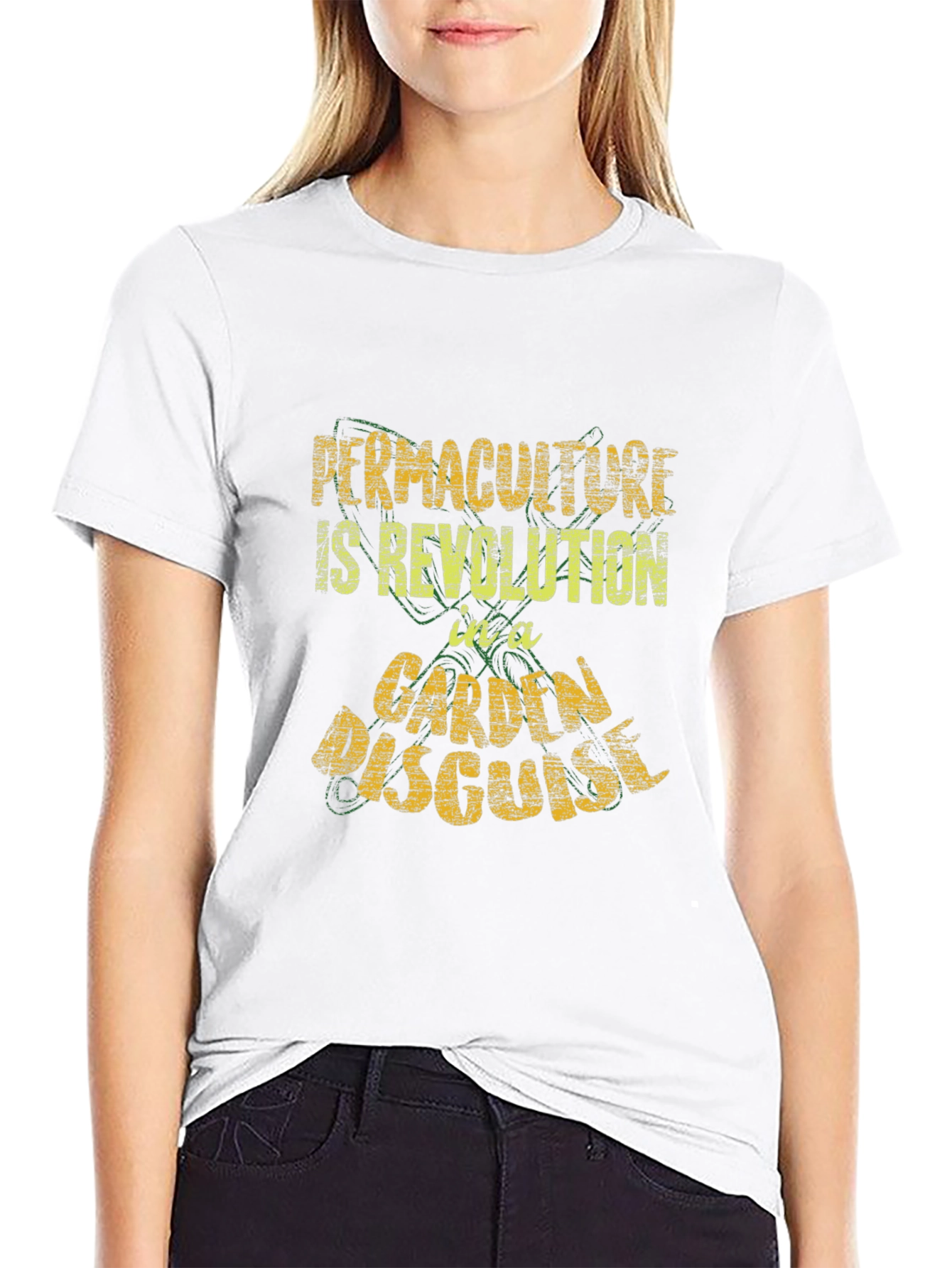 Black Permaculture T-Shirt - Revolution In A Garden Disguise view 9