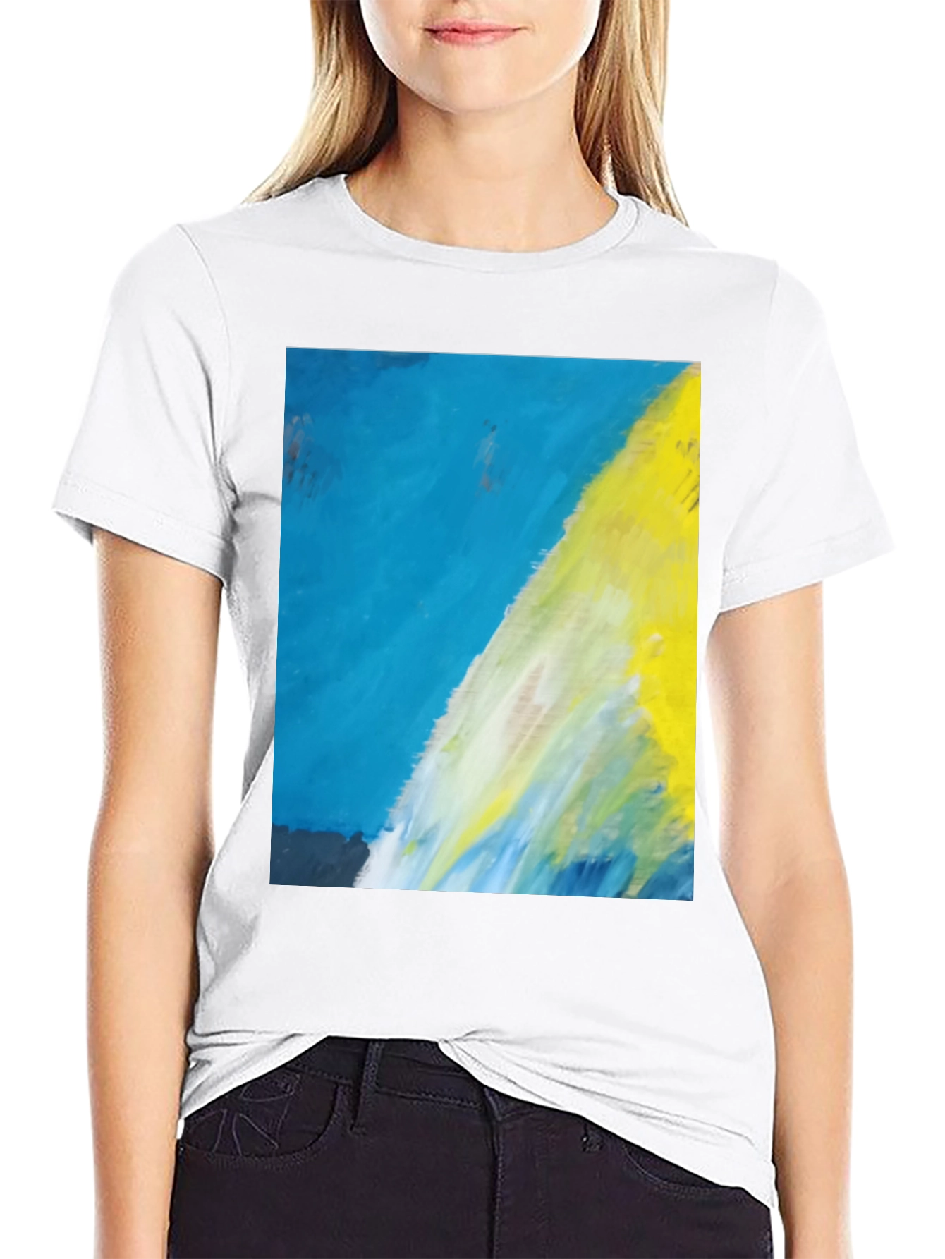 Black Abstract Art T-Shirt - Modern Graphic Tee view 9