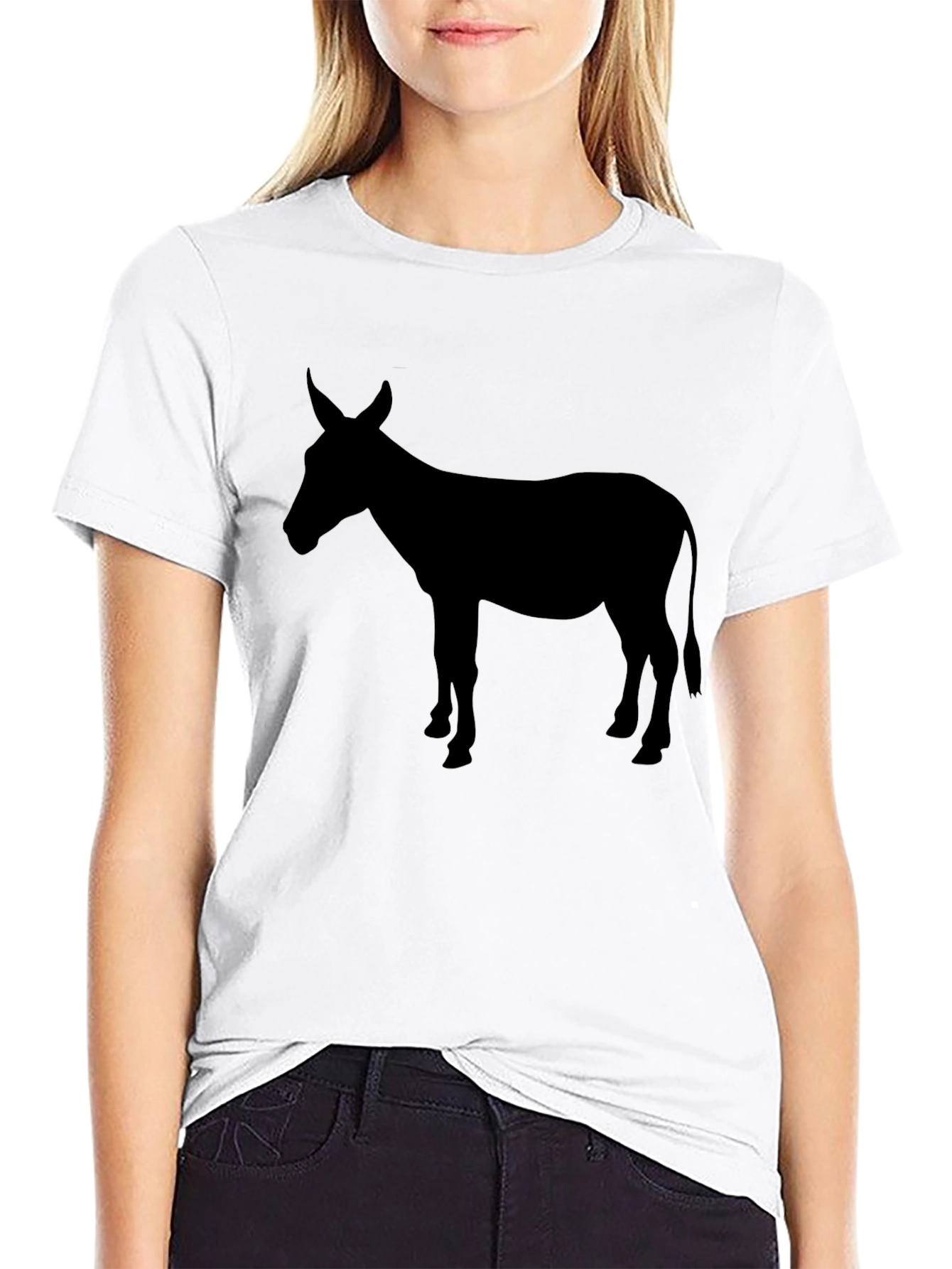 Black Black Donkey Silhouette Graphic T-Shirt view 9