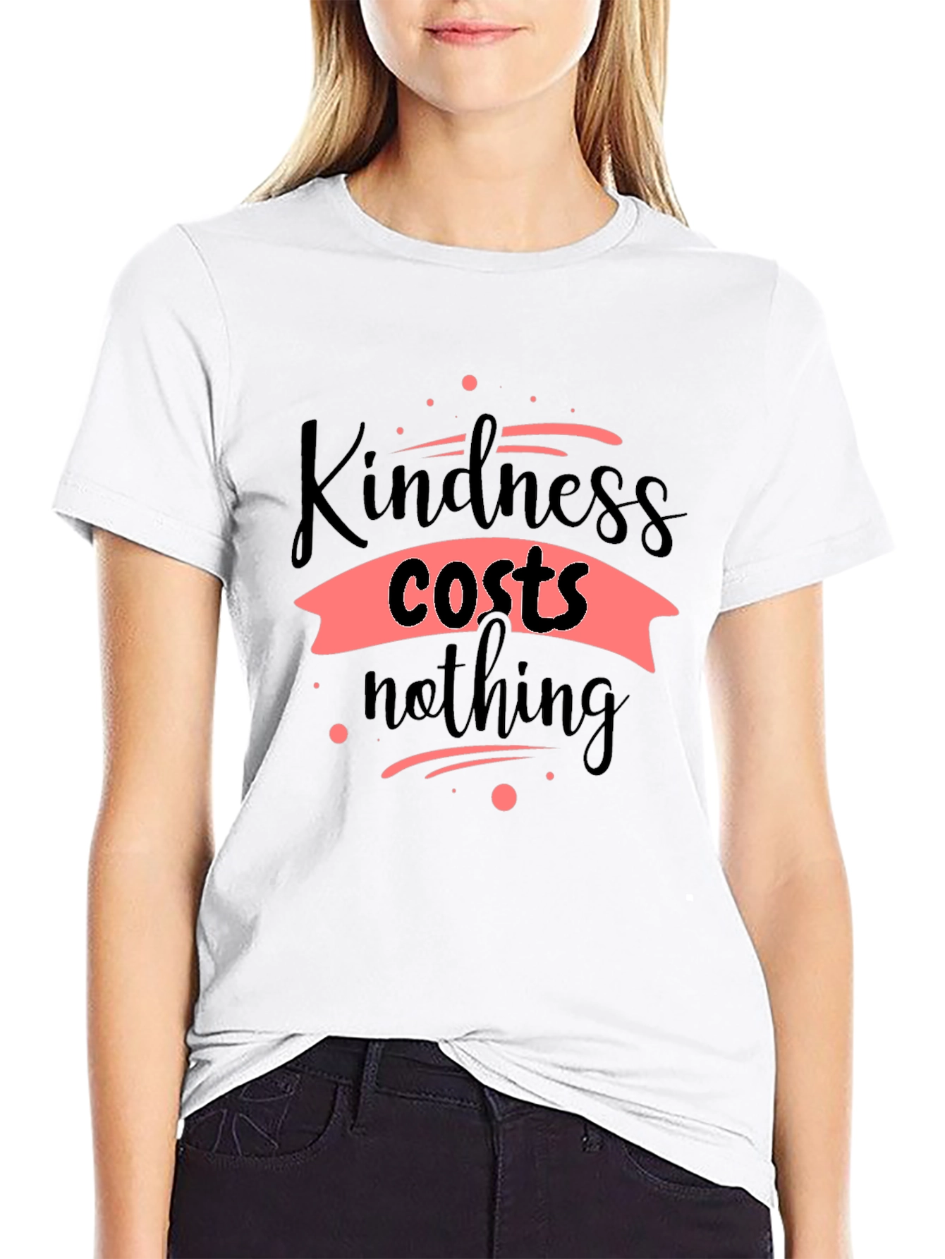 Black Kindness Costs Nothing Black T-Shirt view 9