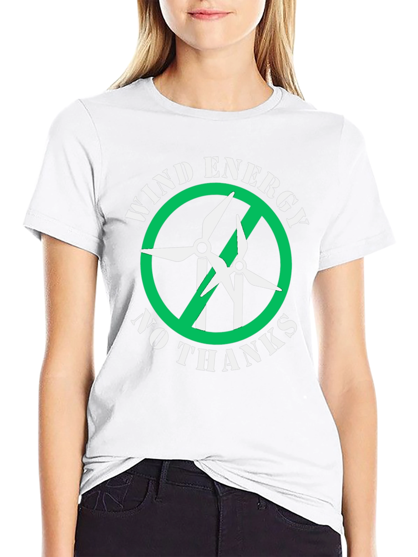 Black Wind Energy No Thanks Graphic T-Shirt view 9