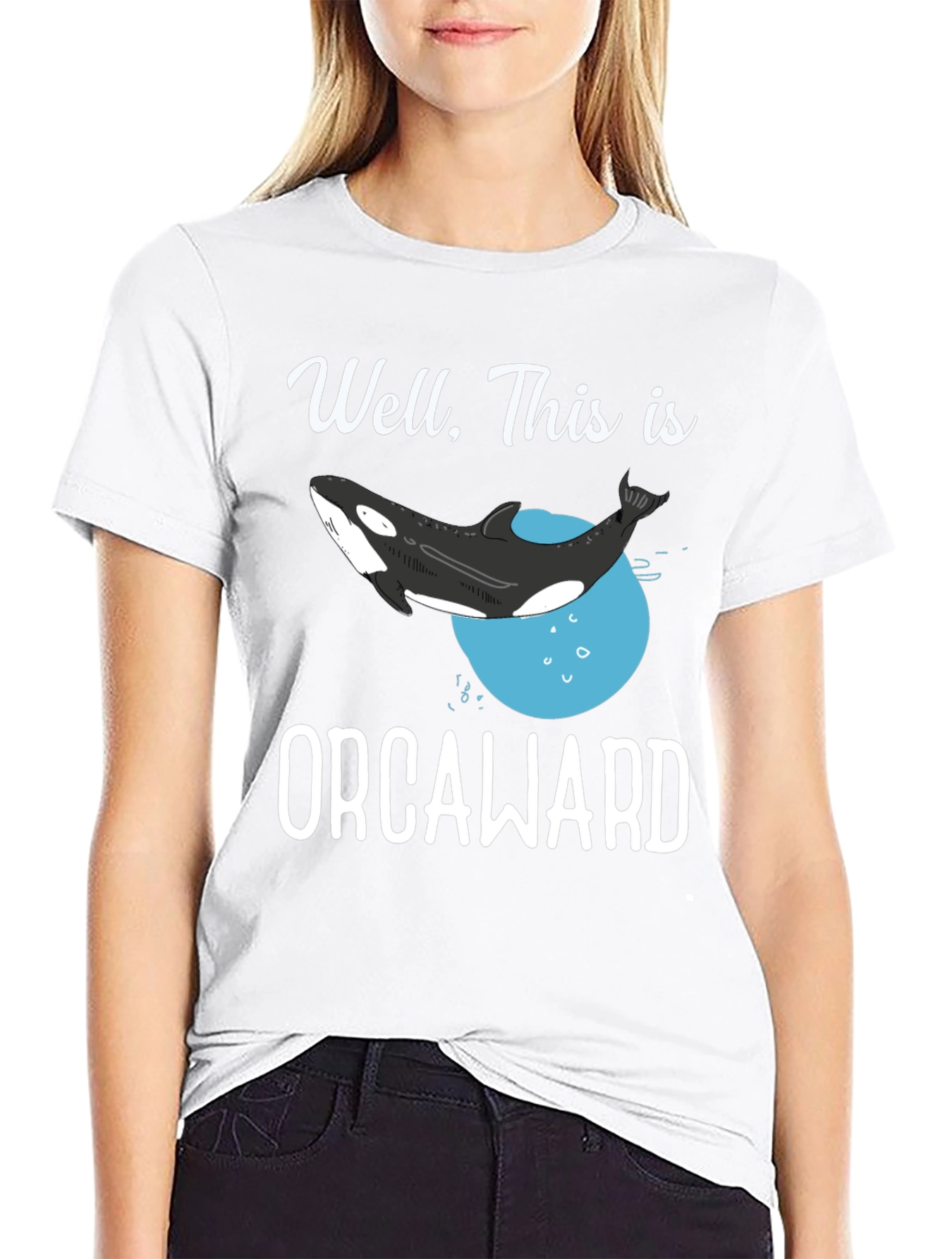 Black Orcaward T-Shirt - Funny Orca Whale Graphic Tee view 9