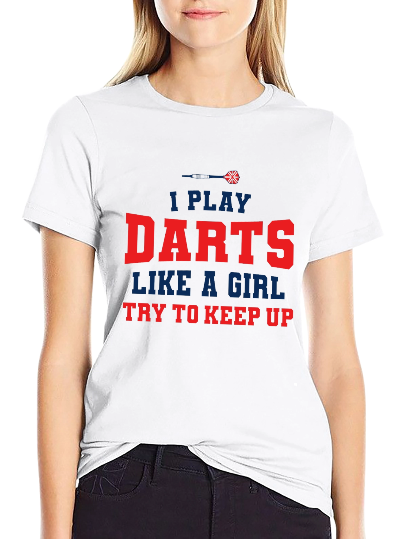 Black I Play Darts Like a Girl T-Shirt view 9