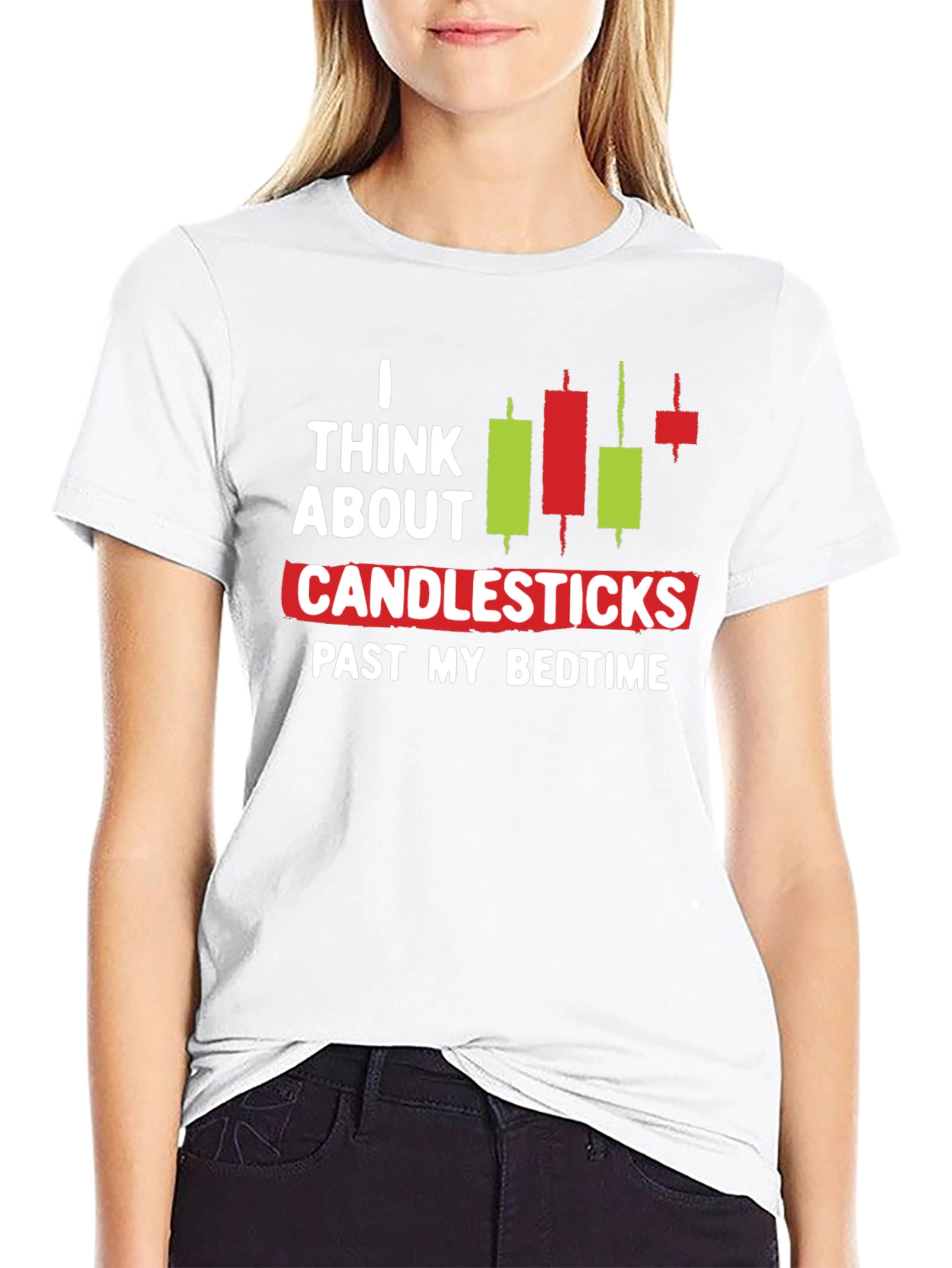 Black I Think About Candlesticks Graphic T-Shirt view 9