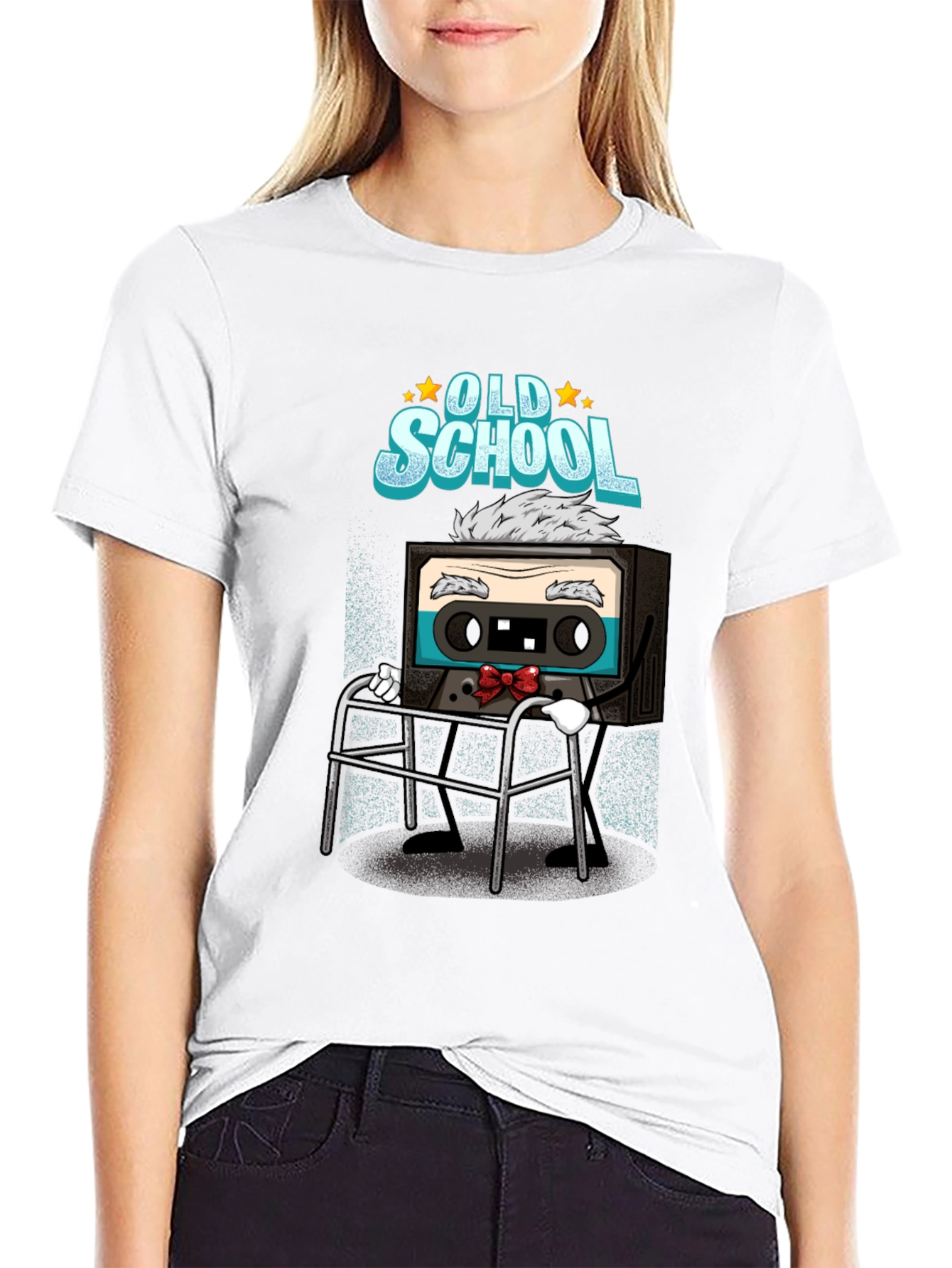 Black Old School Cassette Tape T-Shirt view 9