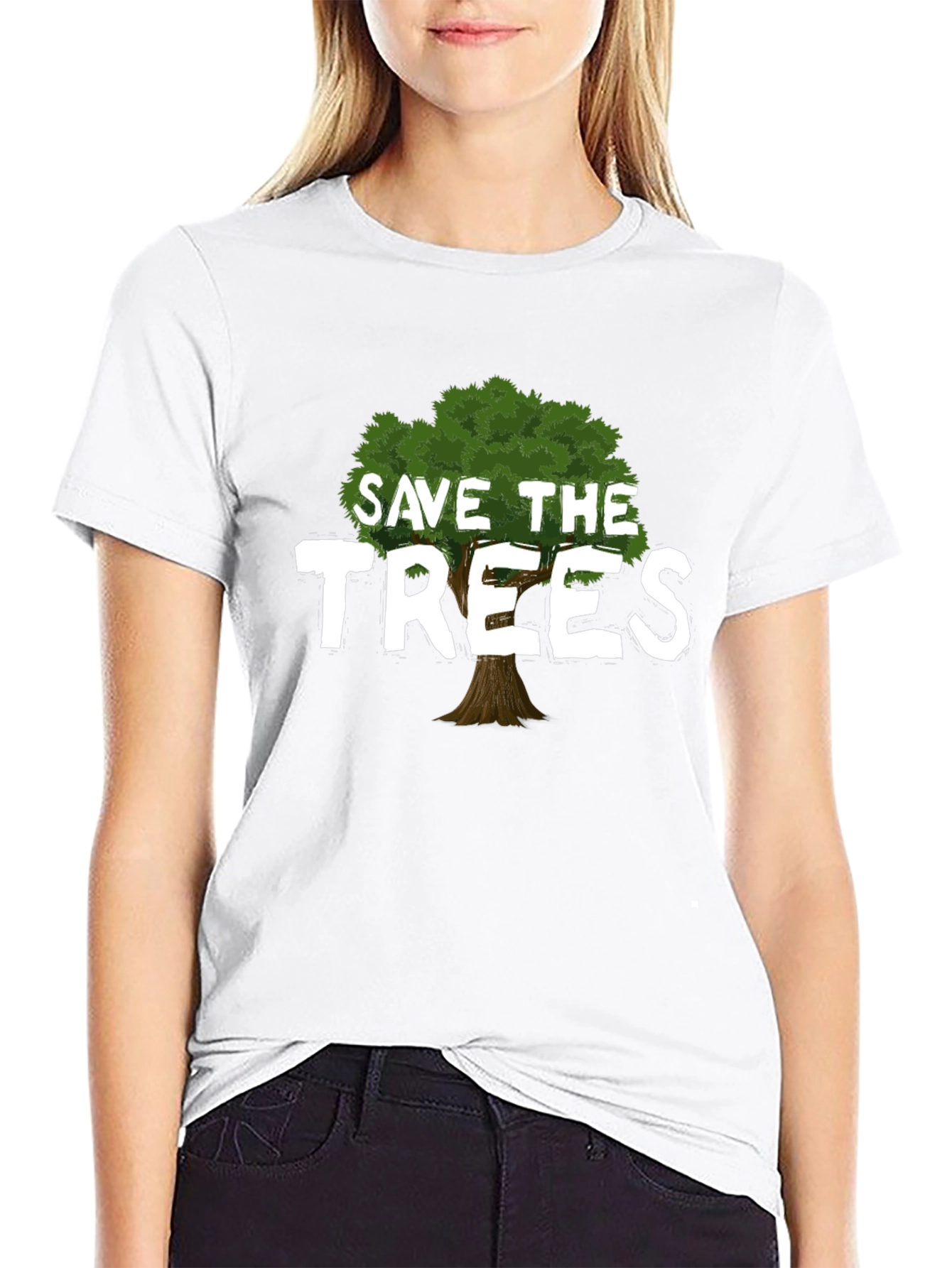 Black Save the Trees Graphic T-Shirt - Eco-Friendly Tee view 9