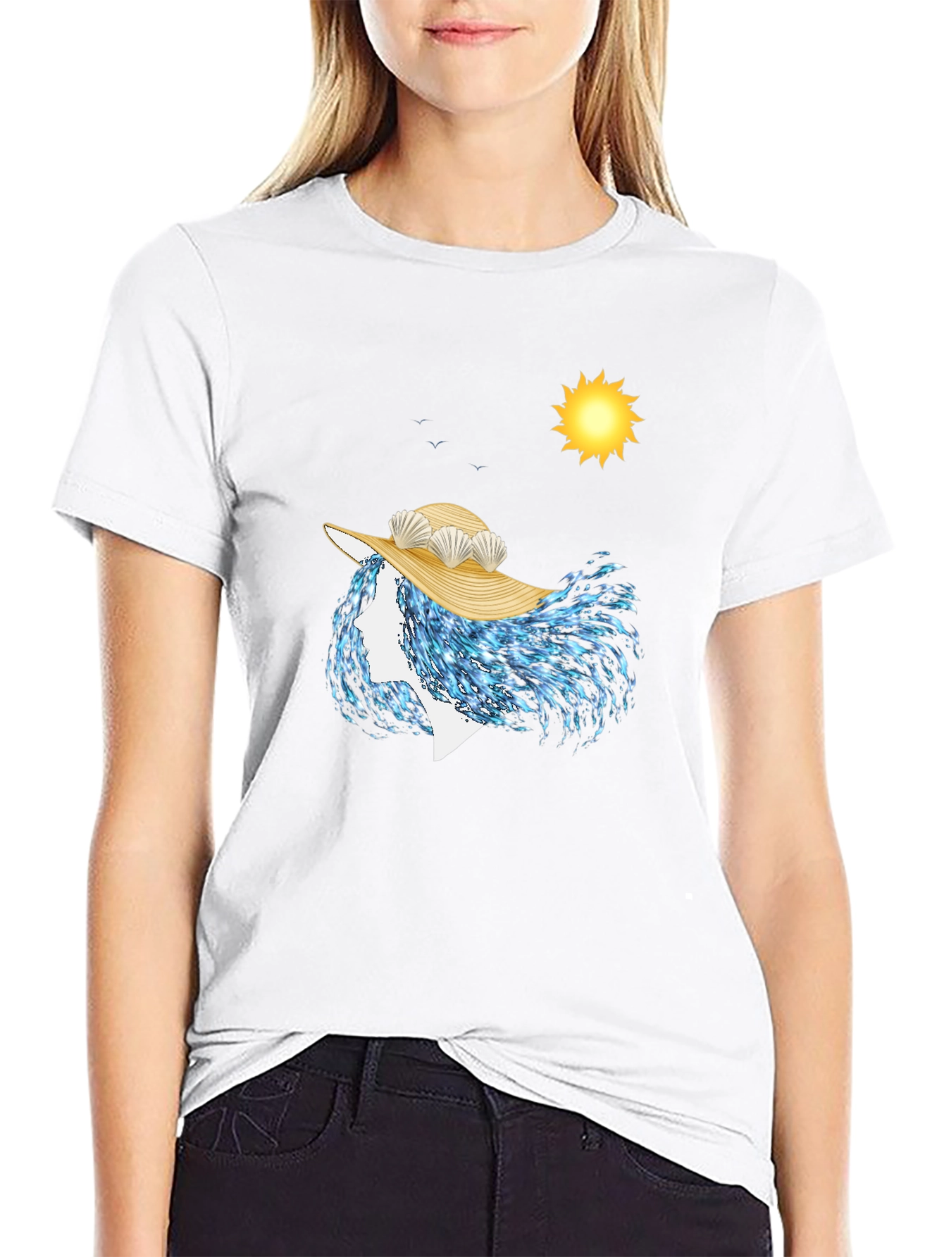 Ocean Wave Woman T-Shirt - Unique Artistic Design - 9