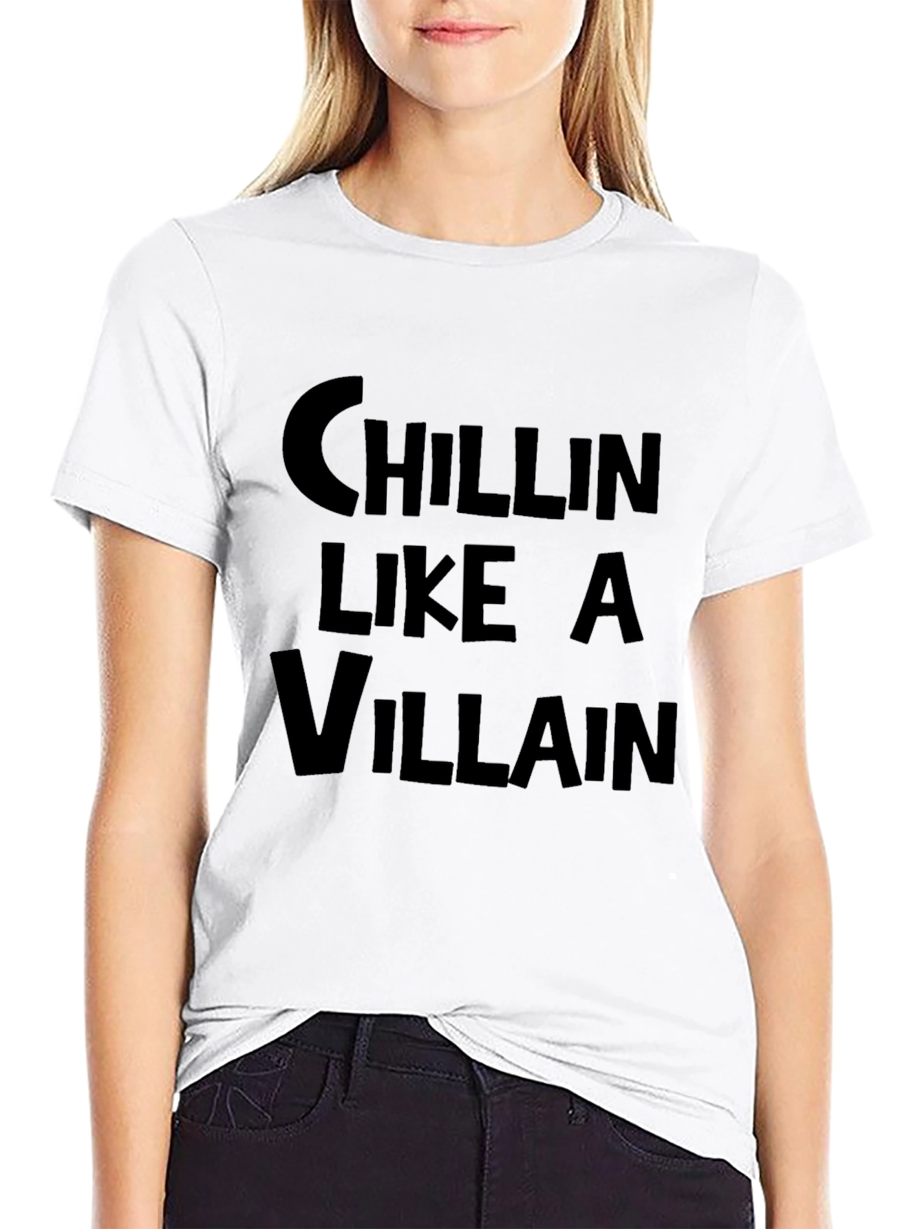 Black Chillin' Like A Villain Graphic Tee - Black Casual Shirt view 9