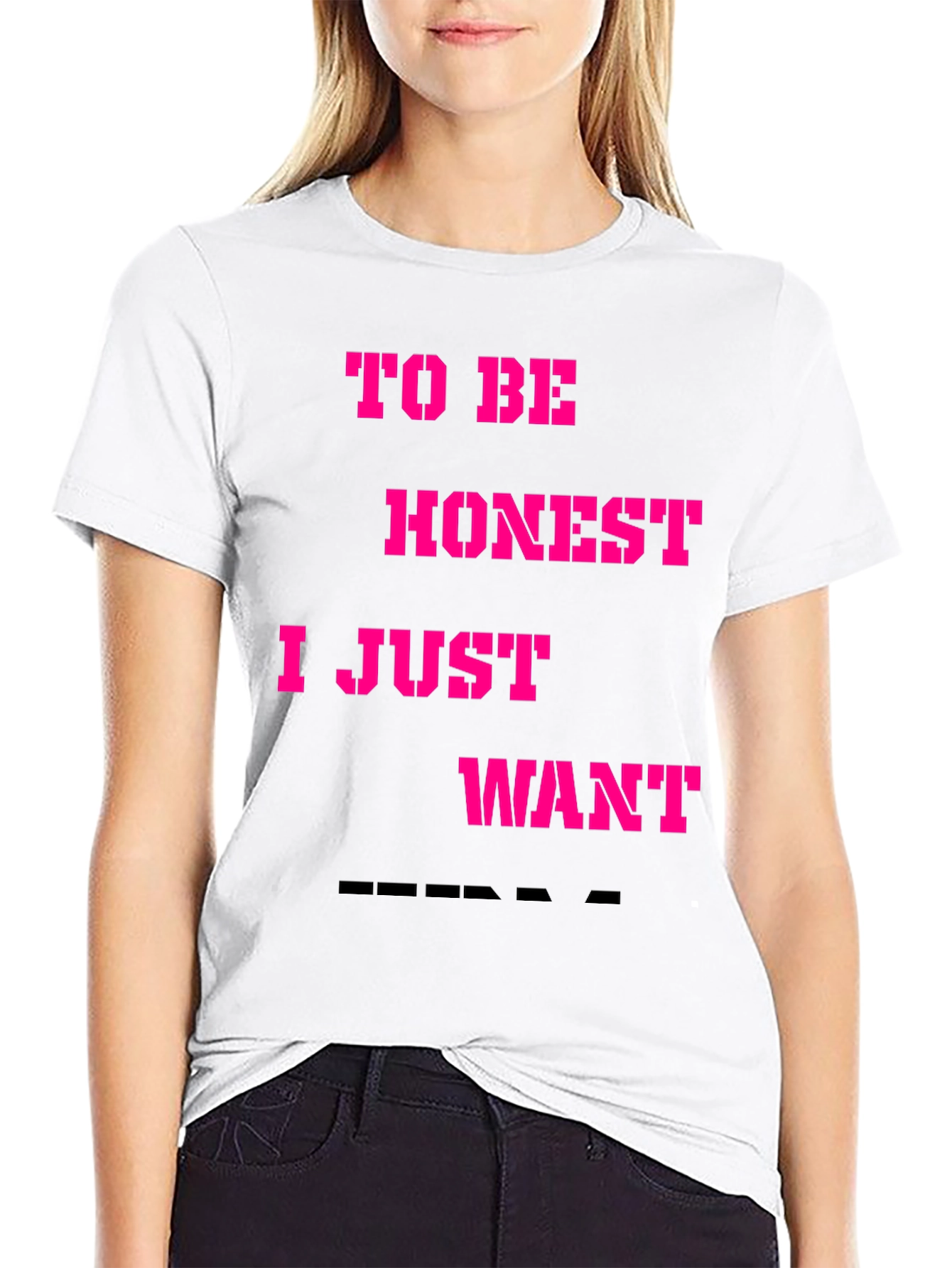Black Funny "To Be Honest" Graphic Tee - Casual Black T-Shirt view 9