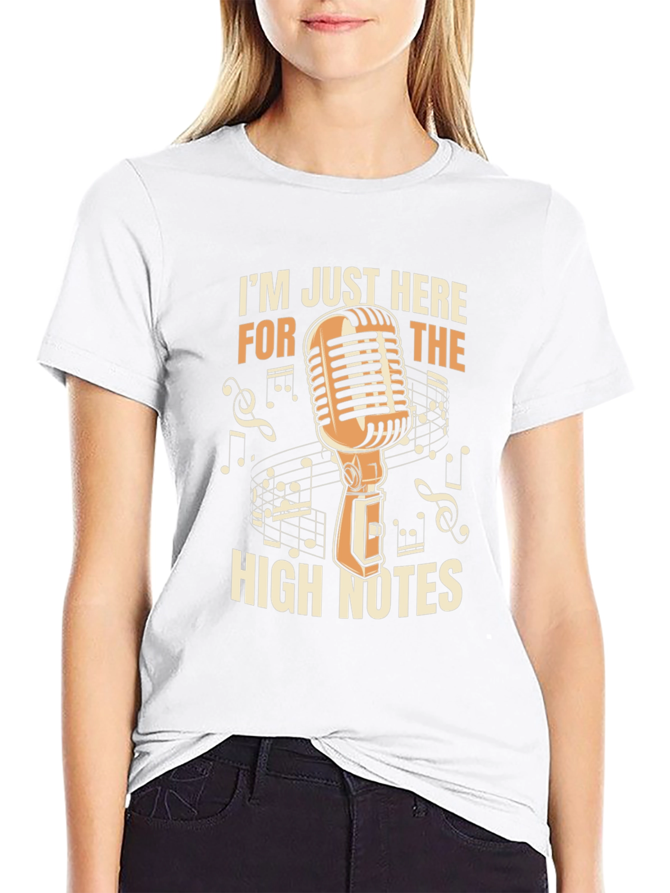 Black I'm Just Here for the High Notes T-Shirt view 9