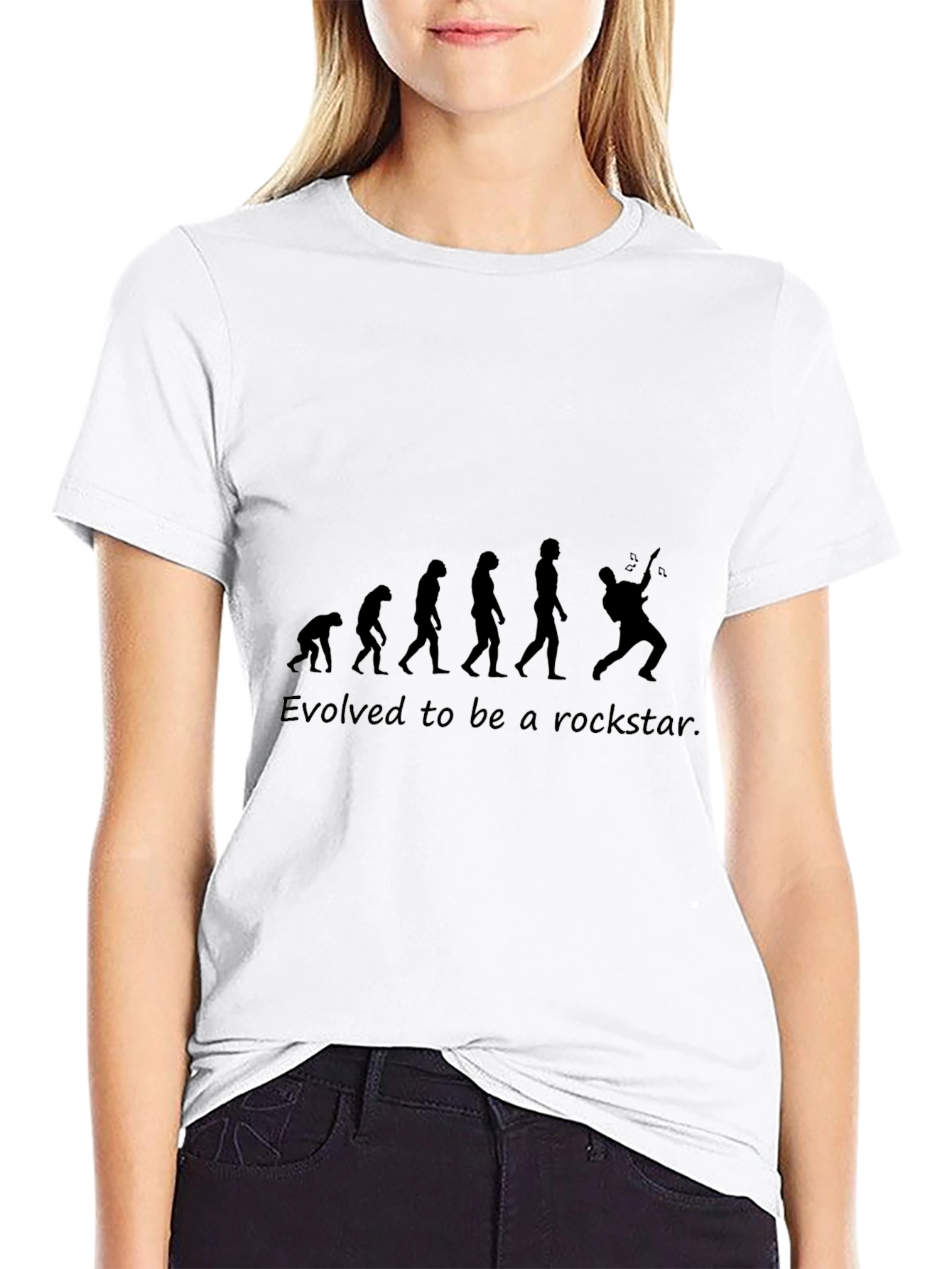 Black Evolved To Be A Rockstar T-Shirt view 9