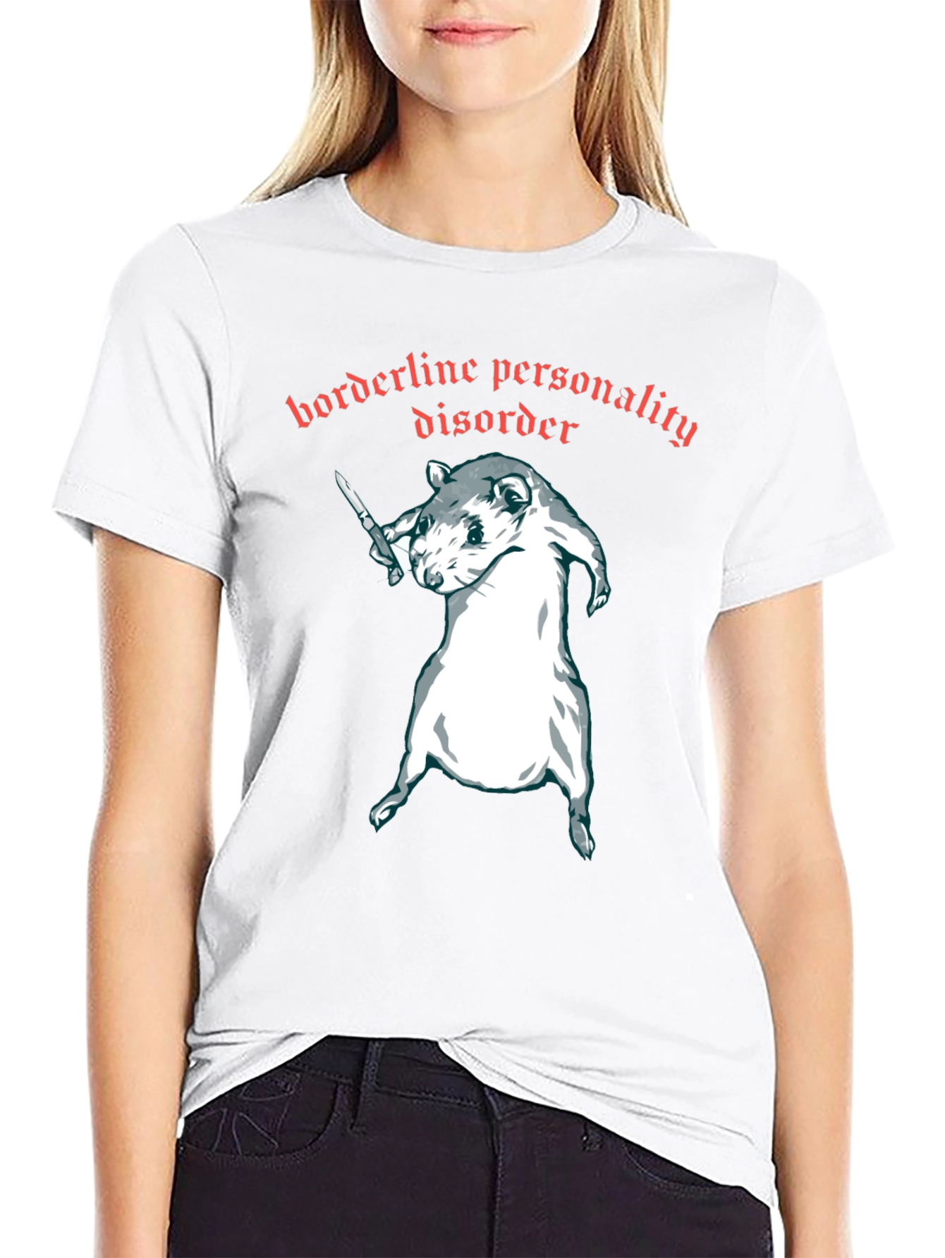 Black Borderline Personality Disorder Rat T-Shirt view 9