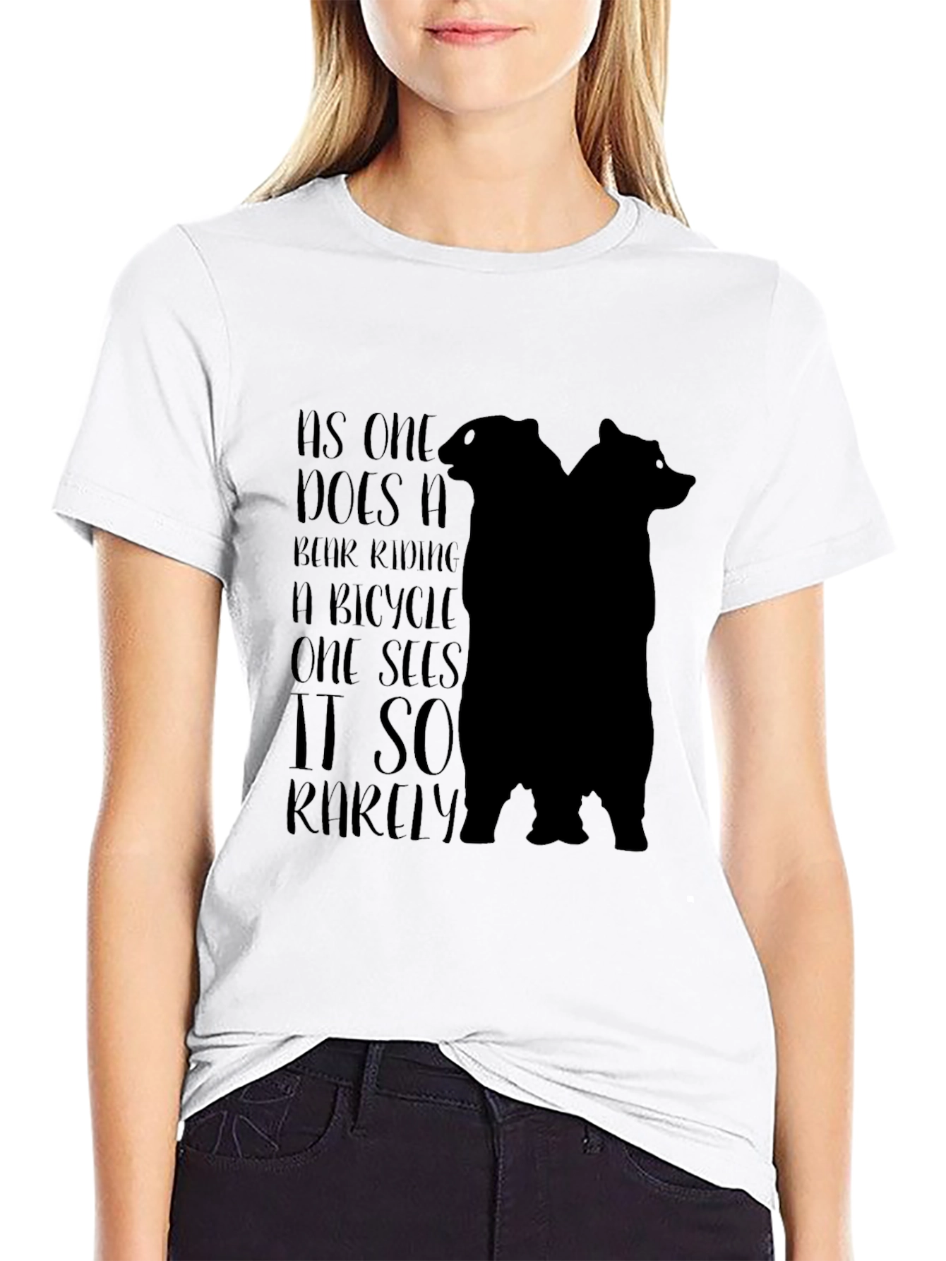 Black Bear Riding Bicycle Graphic Tee - Rare Sight T-Shirt view 9