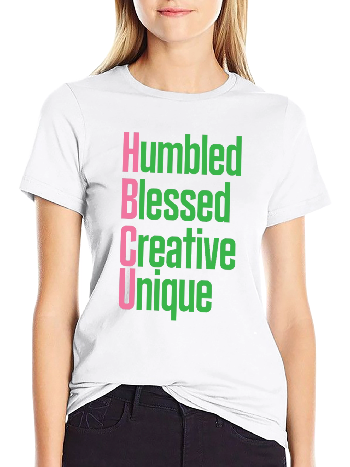 Black Humbled Blessed Creative Unique HBCU T-Shirt view 9