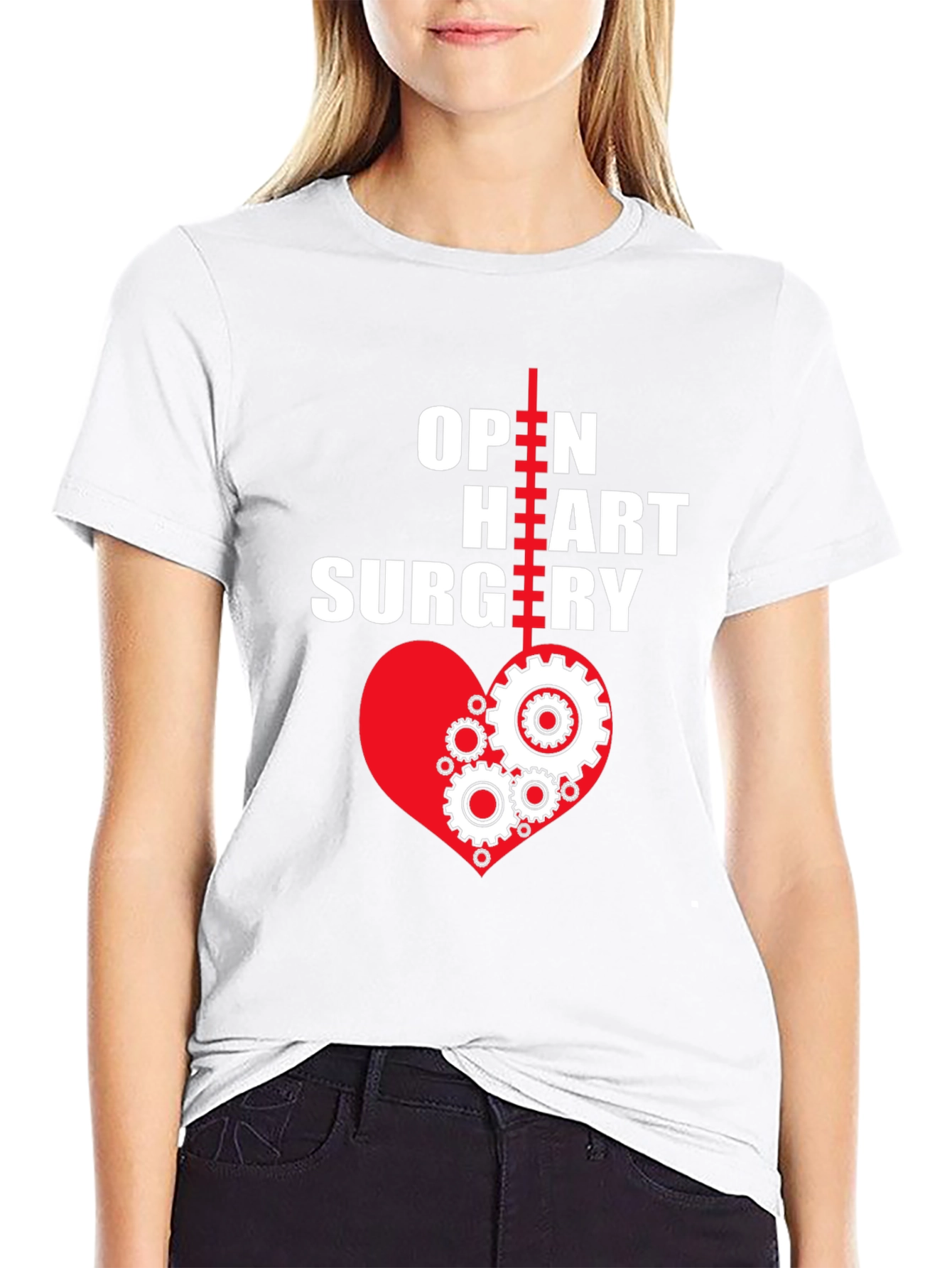 Black Open Heart Surgery T-Shirt - Heart Gears view 9