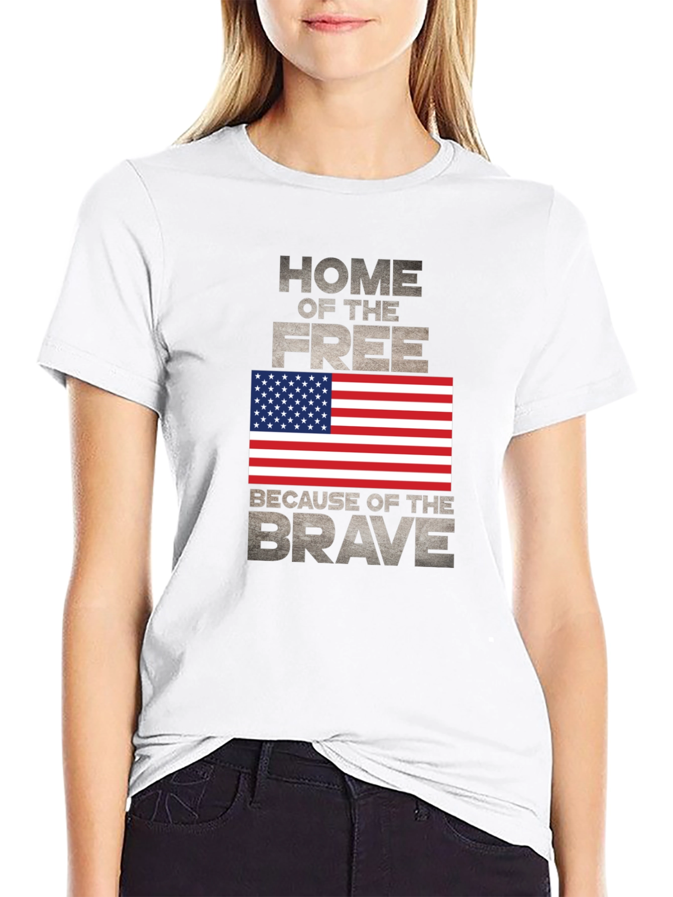 Black Home of the Free Patriotic T-Shirt view 9