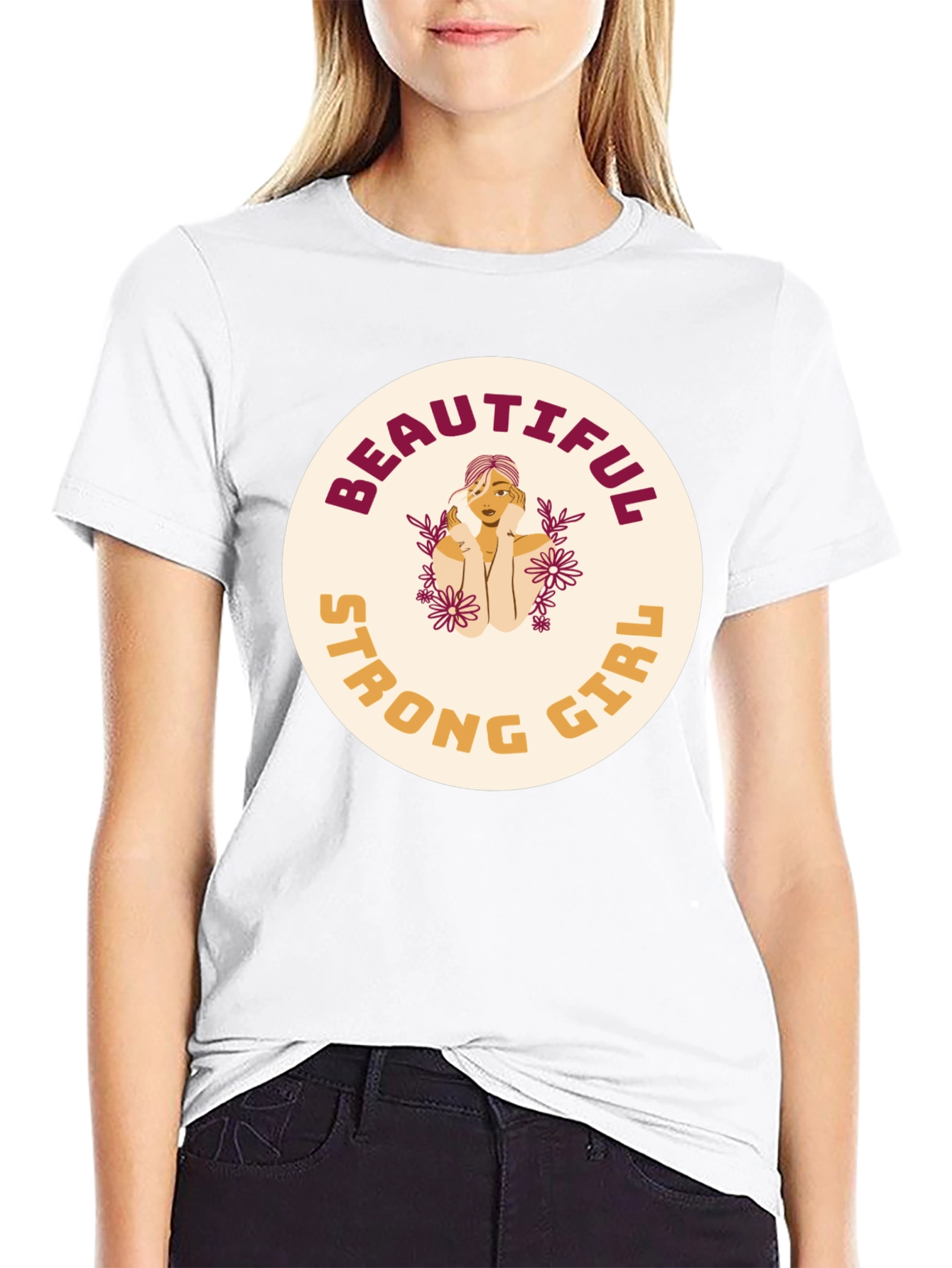 Black Beautiful Strong Girl Graphic Tee view 9