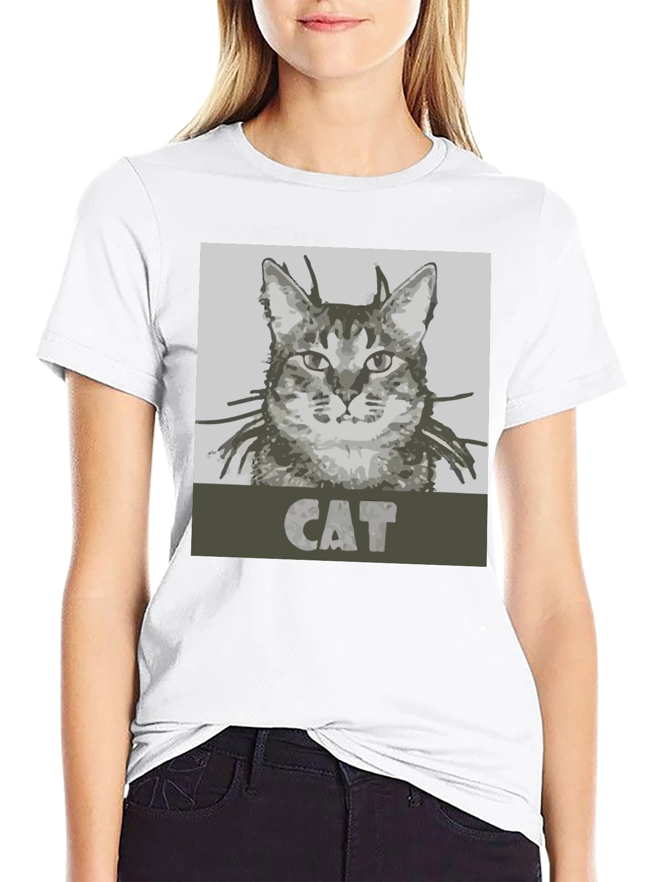 Black Cool Cat Graphic Tee - Black Unisex T-Shirt view 9