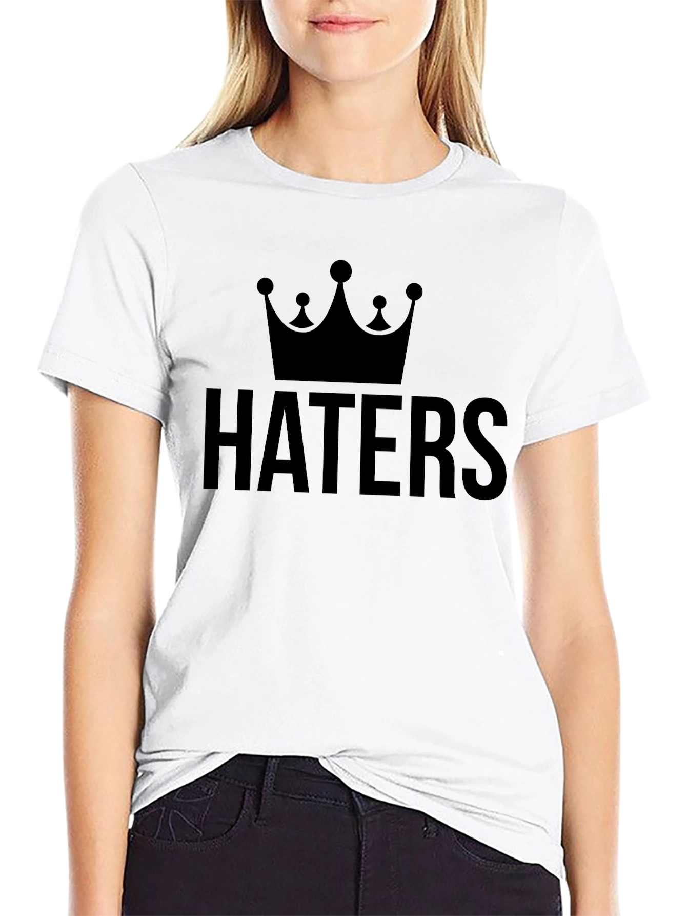 Black Haters Crown Black Graphic Tee view 9