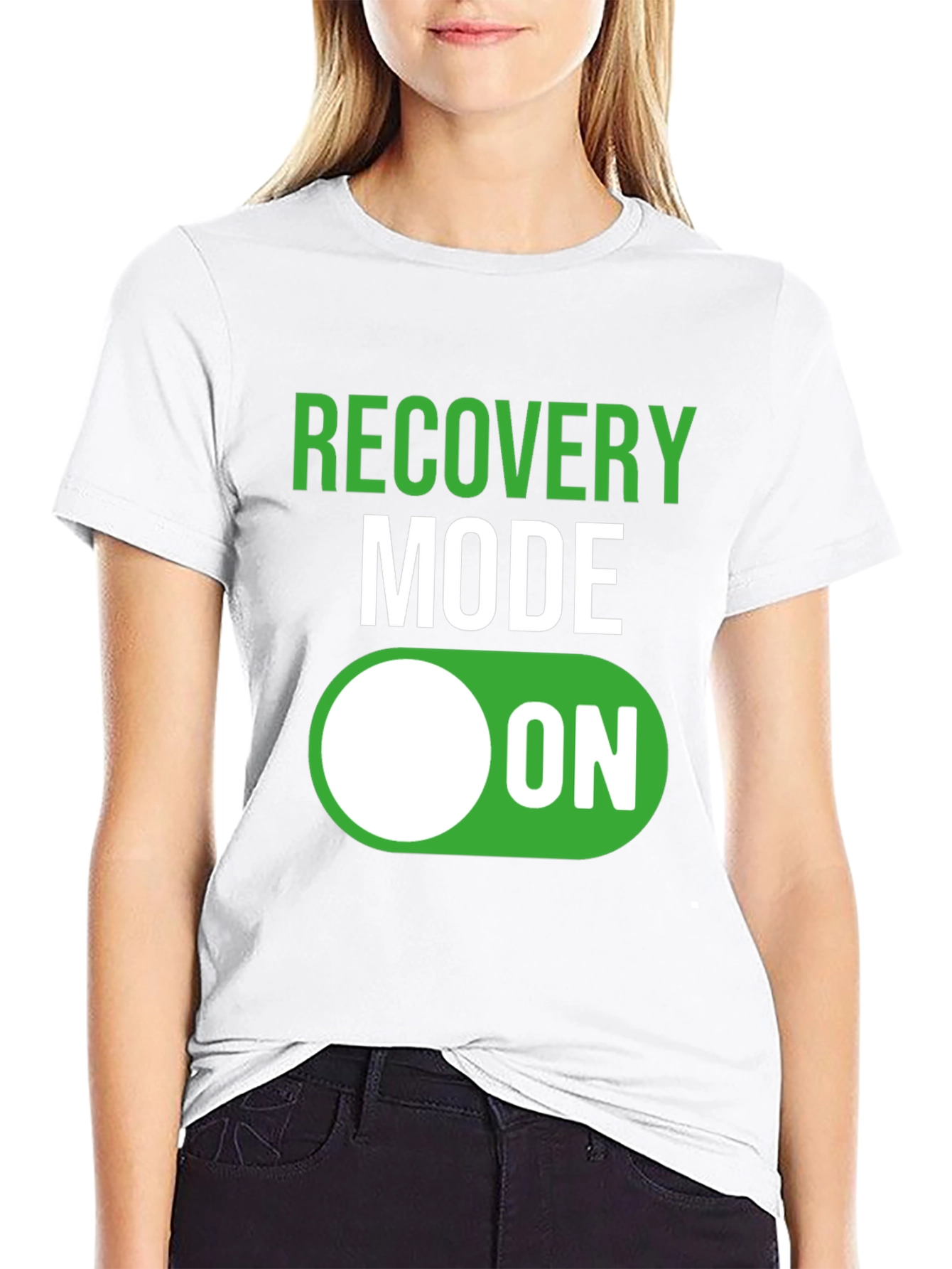 Black Recovery Mode ON T-Shirt - Funny Get Well Gift view 9